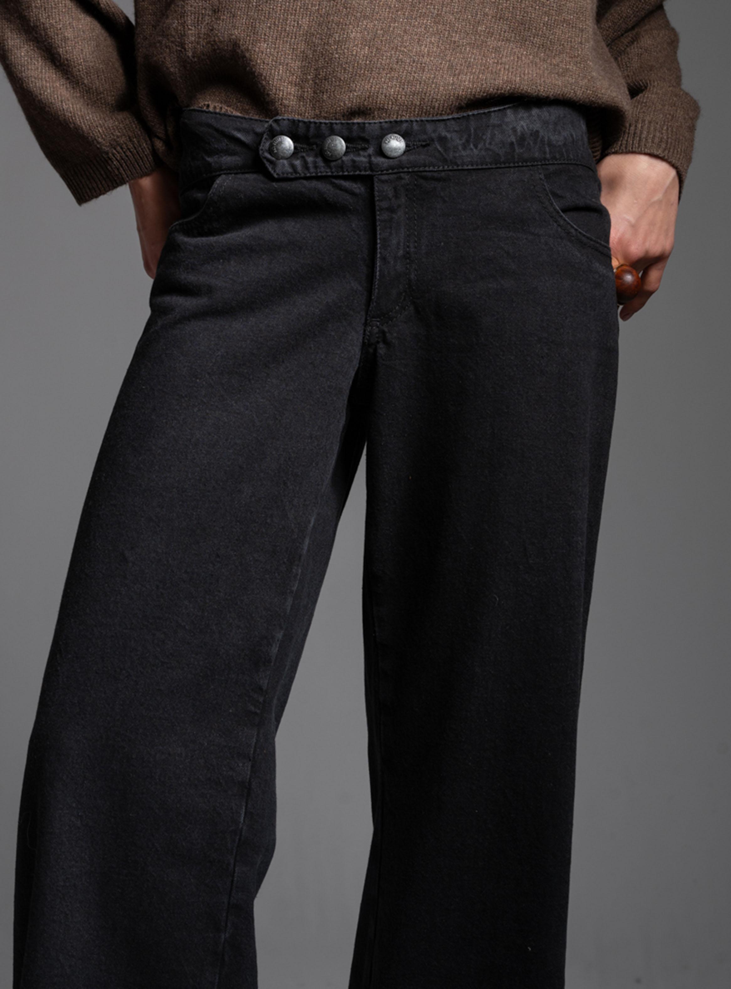 Jeans Tiro Bajo Wide Leg Luciana Negro-3