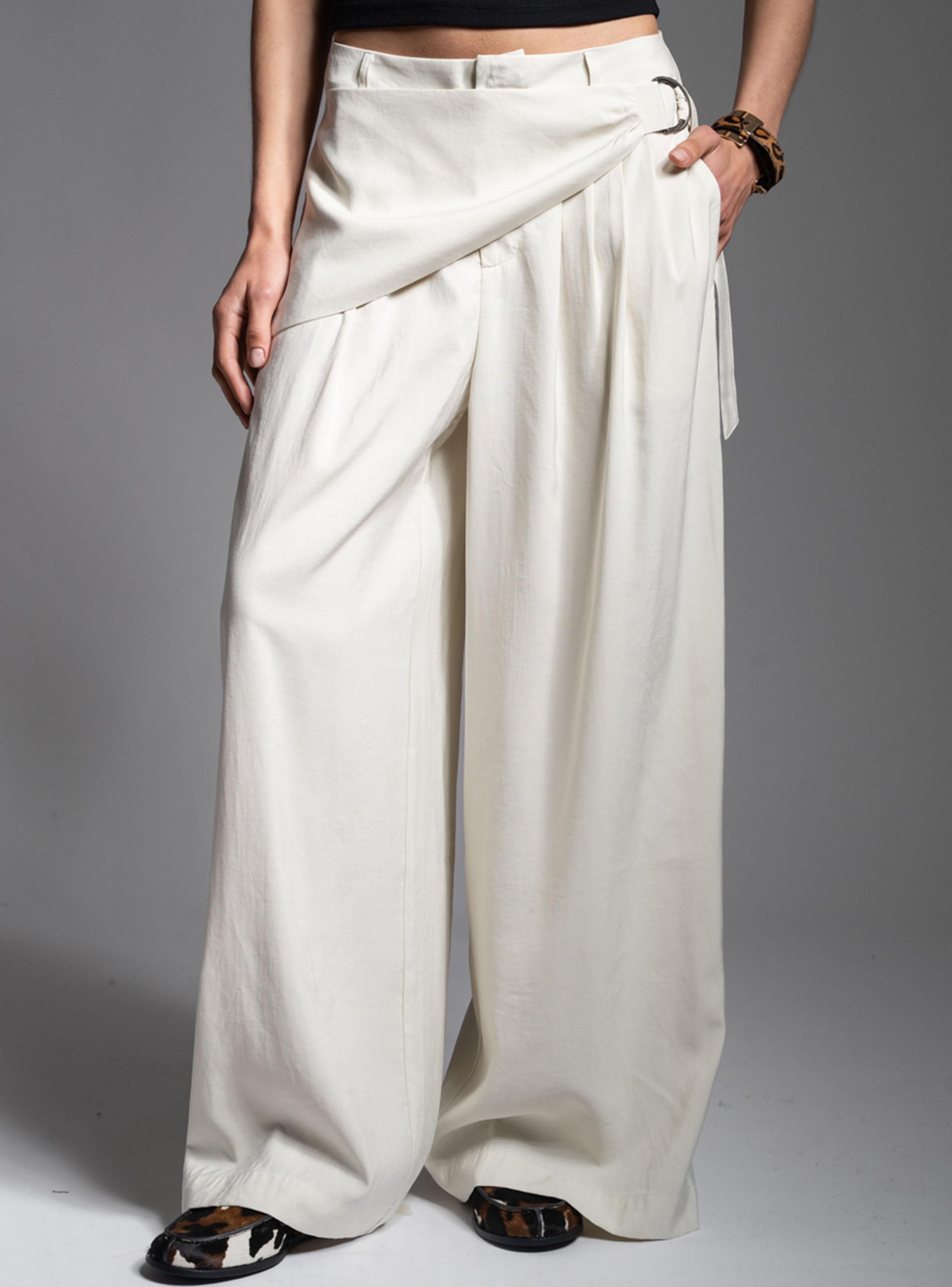 Pantalón Tiro Medio Wide Leg Noir Crudo-0