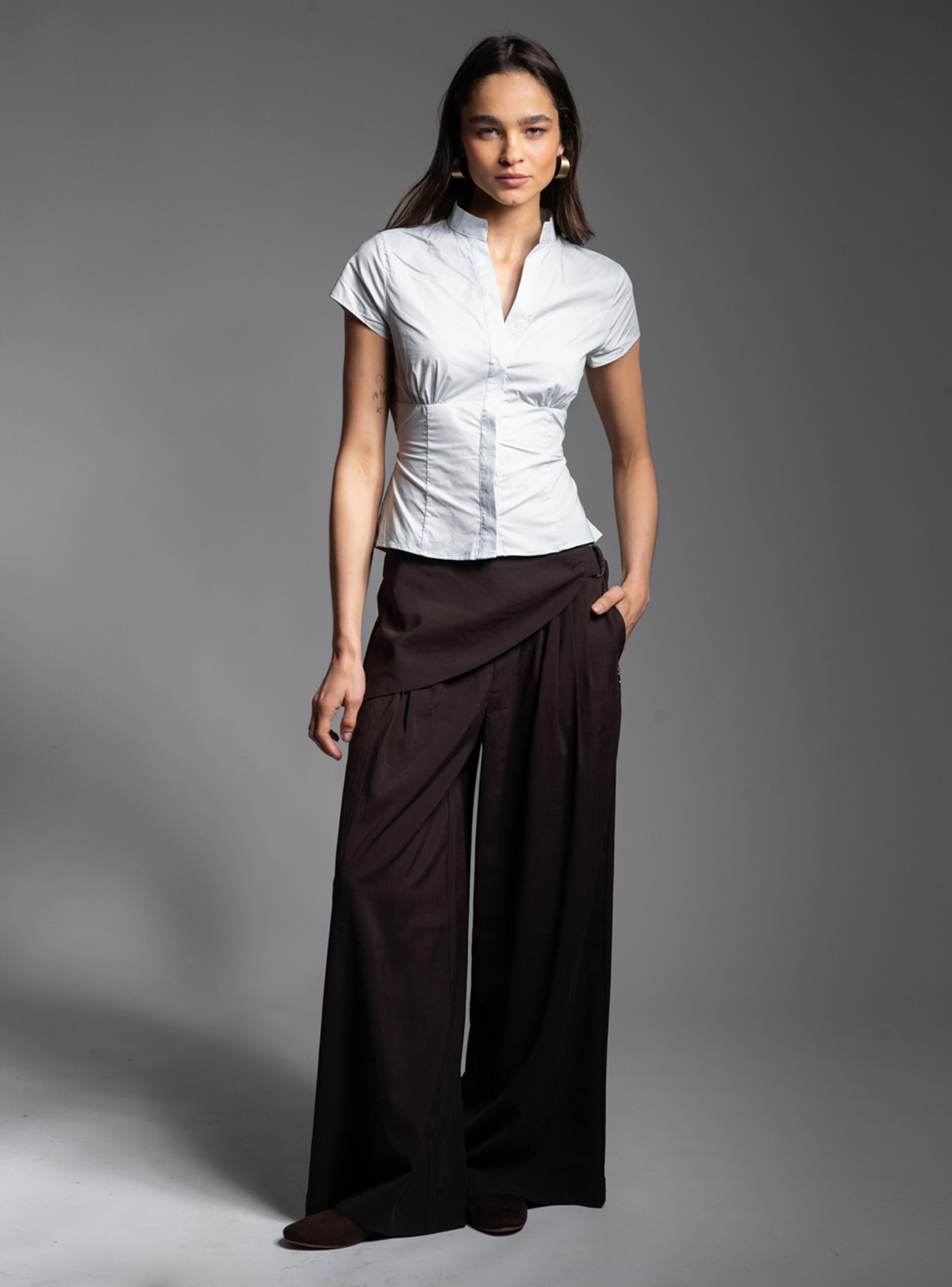 Pantalón Tiro Medio Wide Leg Noir Chocolate-4