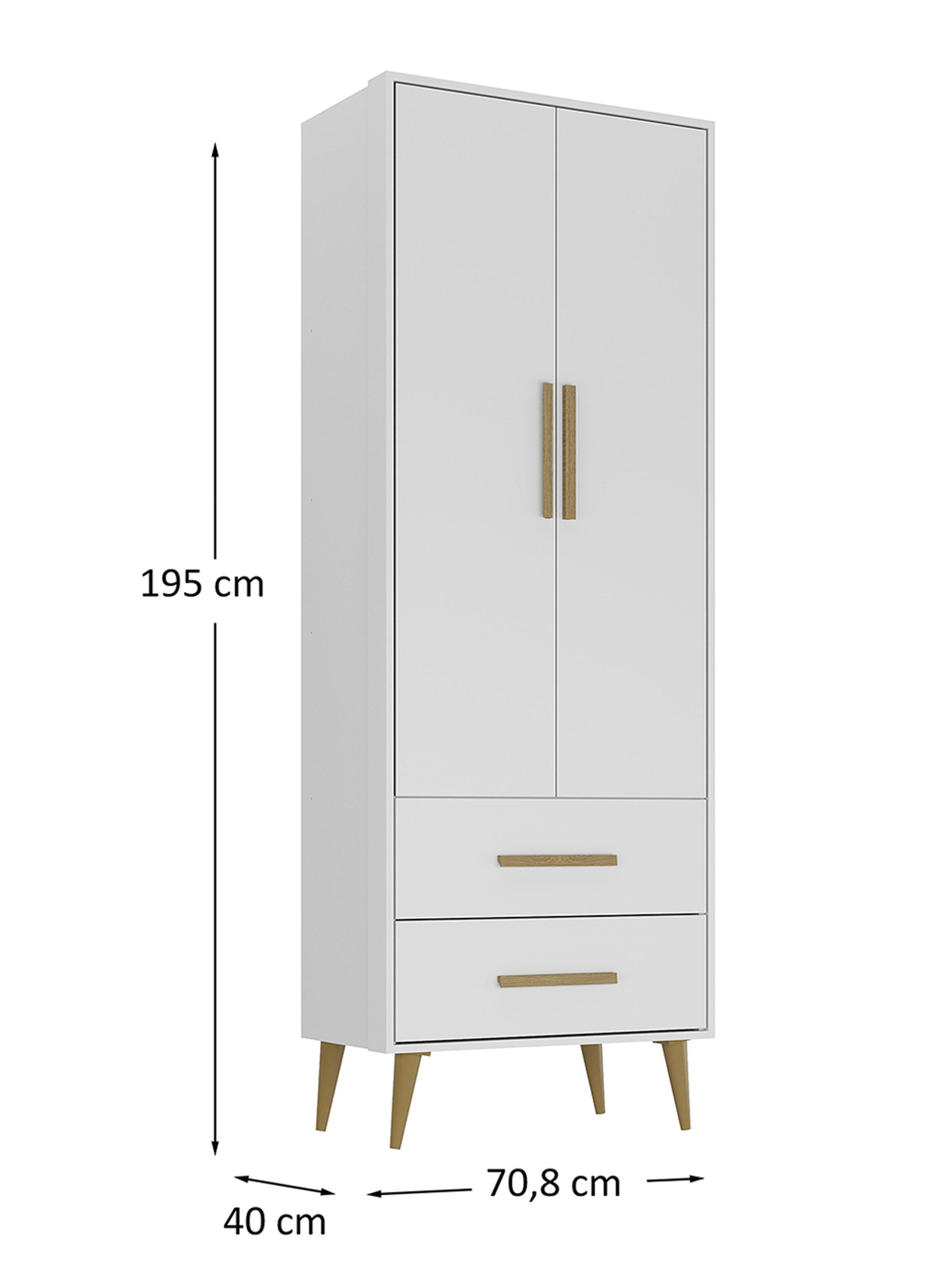 Clóset 2 Puertas 2 Cajones Encanto 195x70.8x40 cm-1