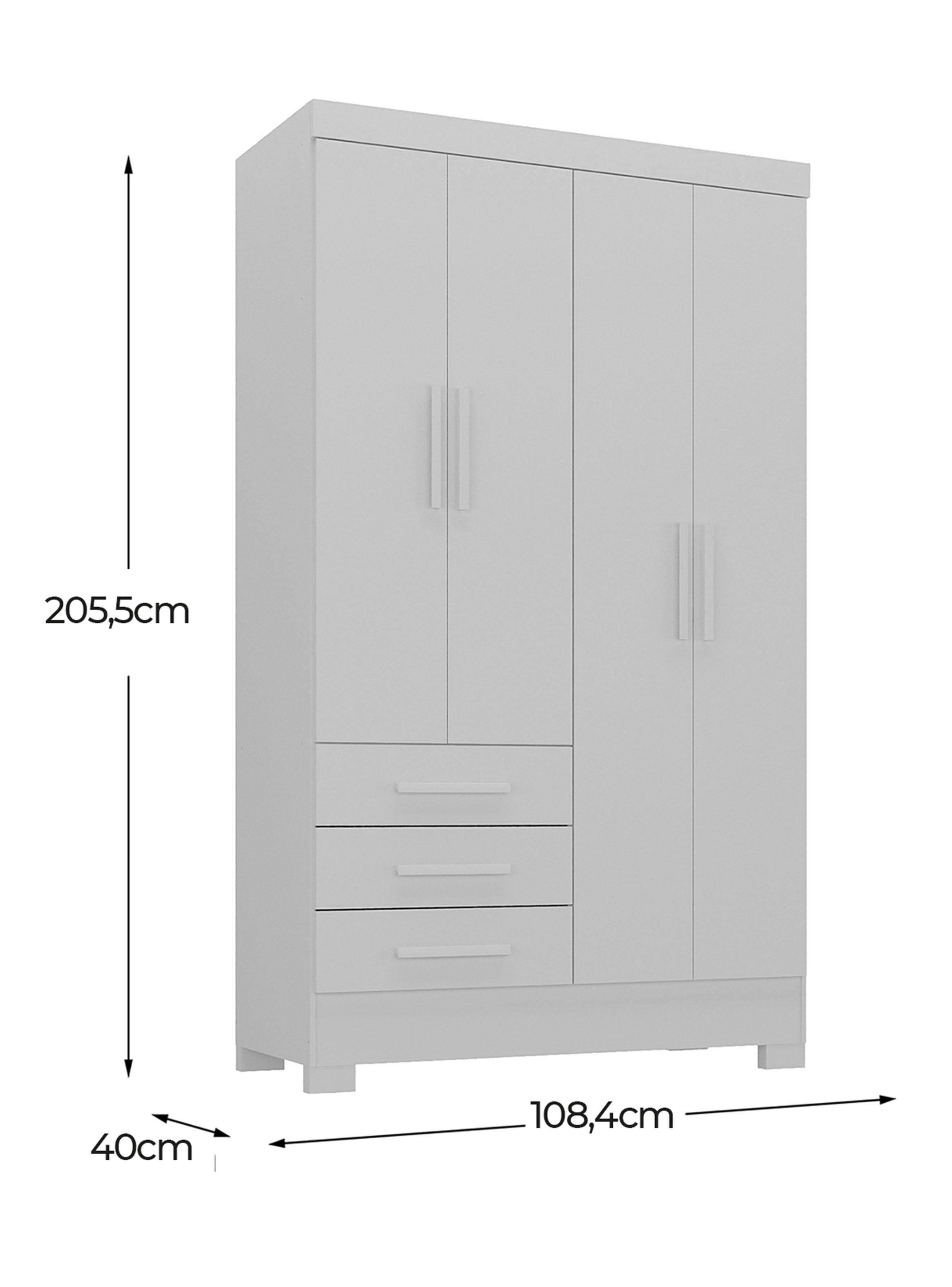 Clóset 4 Puertas 3 Cajones Paraty 200.5x108.4x40 cm-1