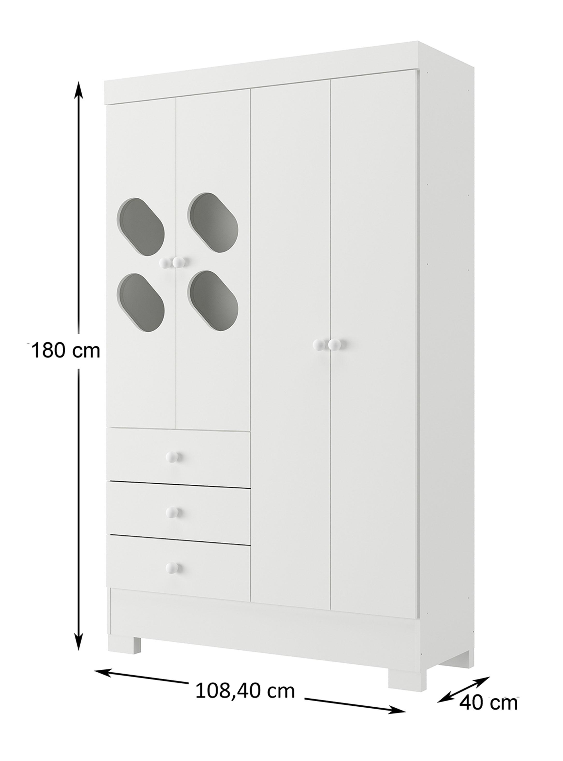 Clóset 4 Puertas 3 Cajones Ciranda 180x108.4x40 cm-1