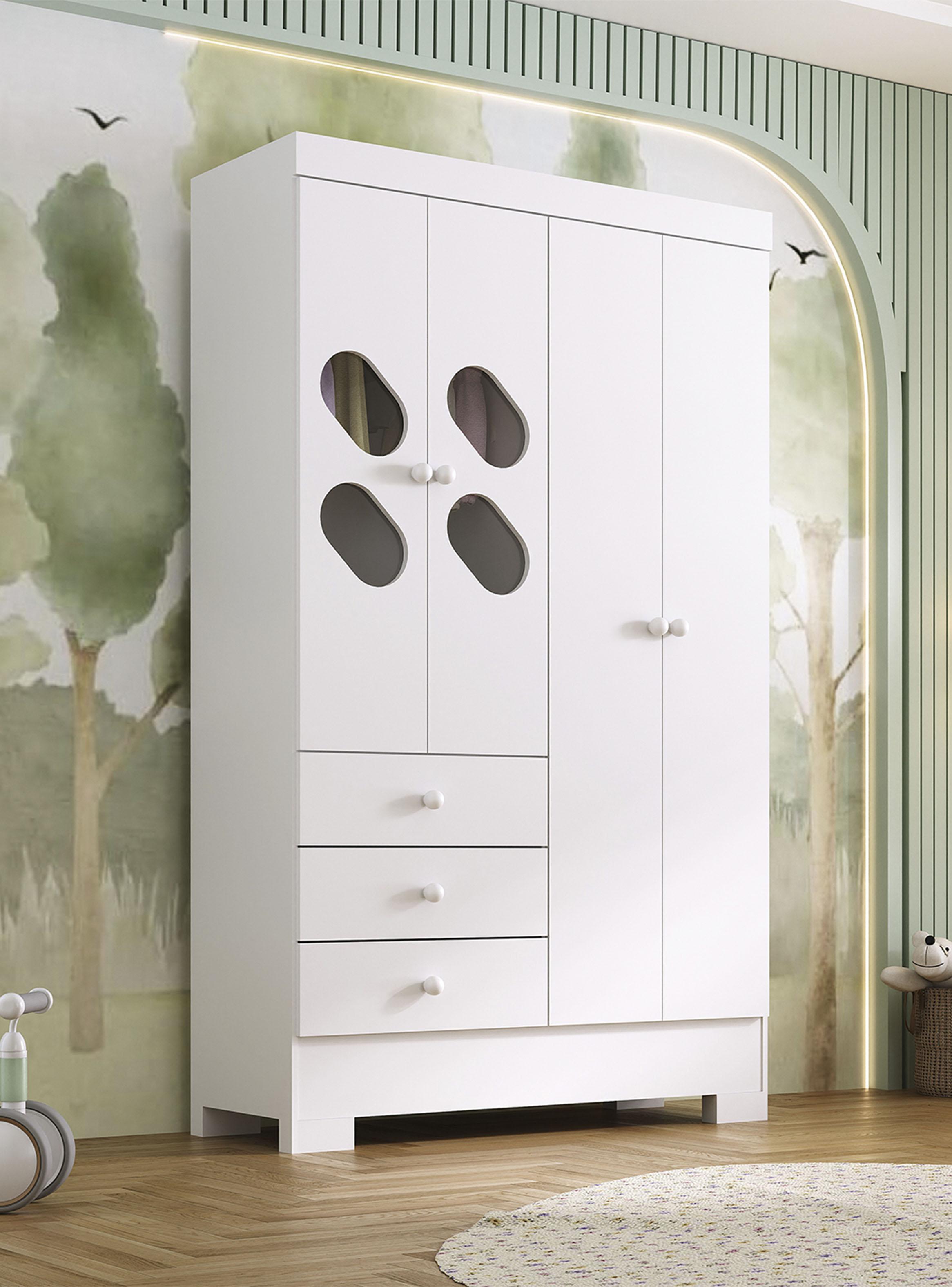 Clóset 4 Puertas 3 Cajones Ciranda 180x108.4x40 cm-3