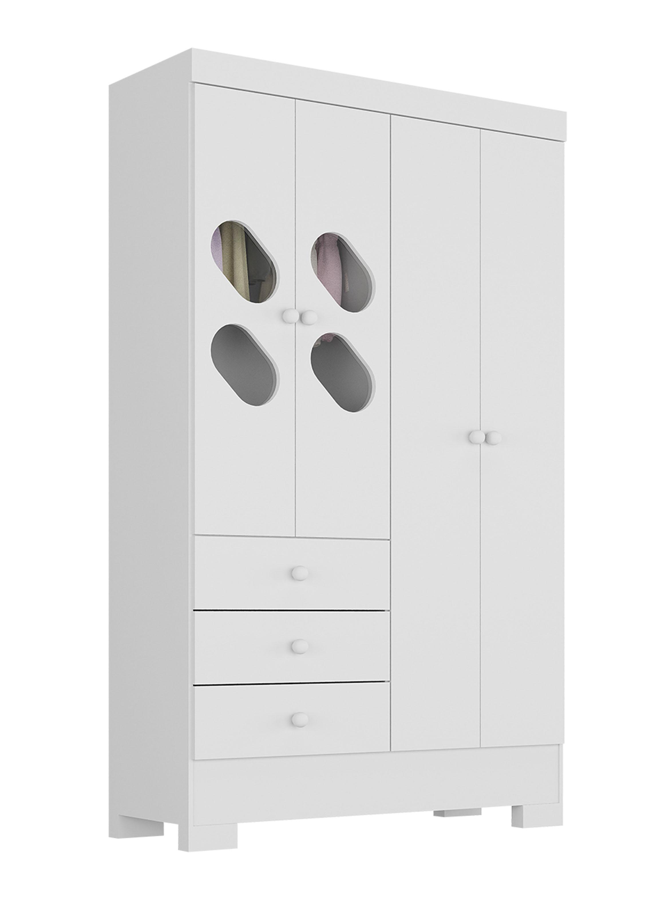 Clóset 4 Puertas 3 Cajones Ciranda 180x108.4x40 cm-0