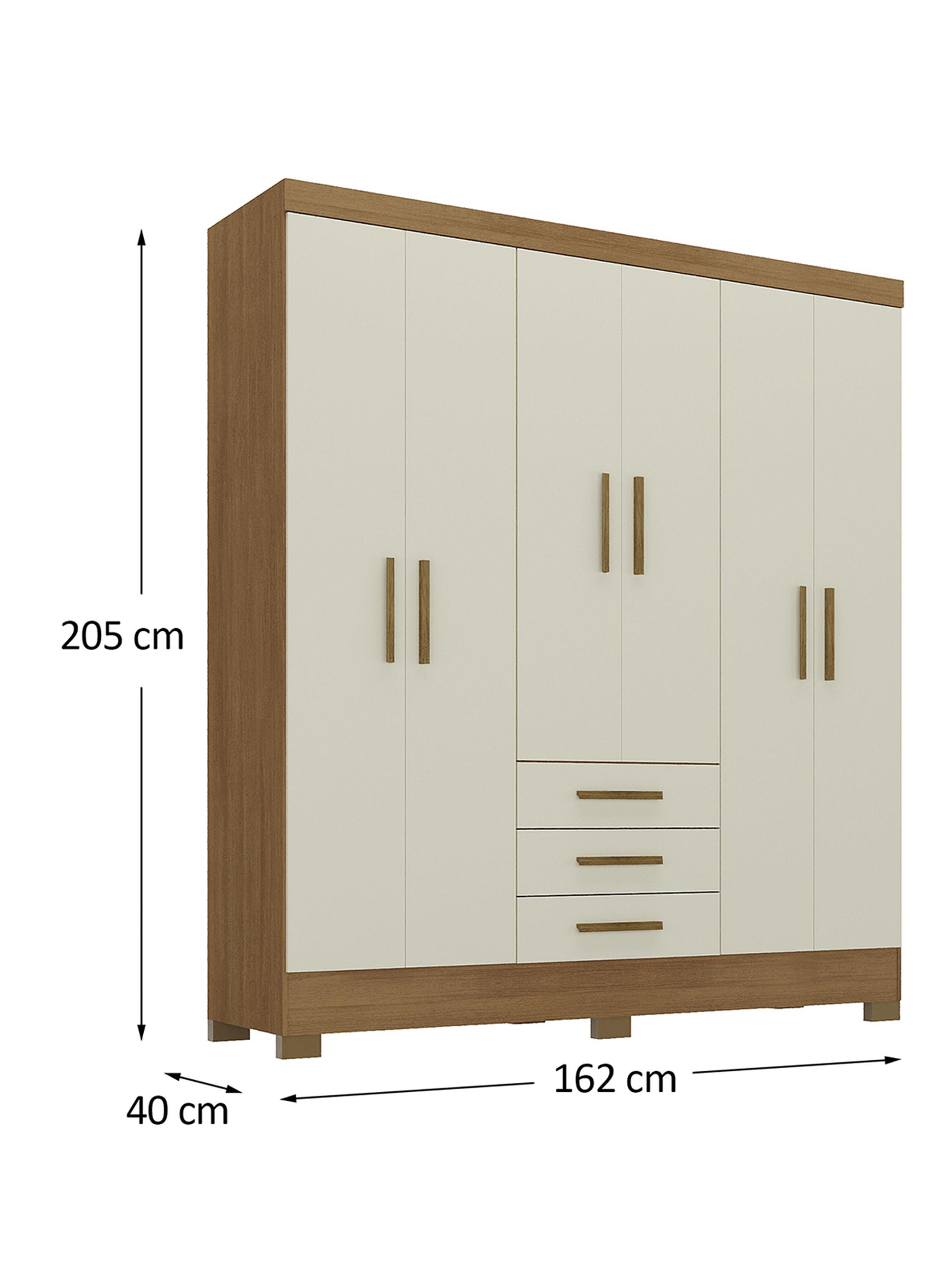 Clóset 6 Puertas 3 Cajones Itacare 200.5x162x40 cm-1