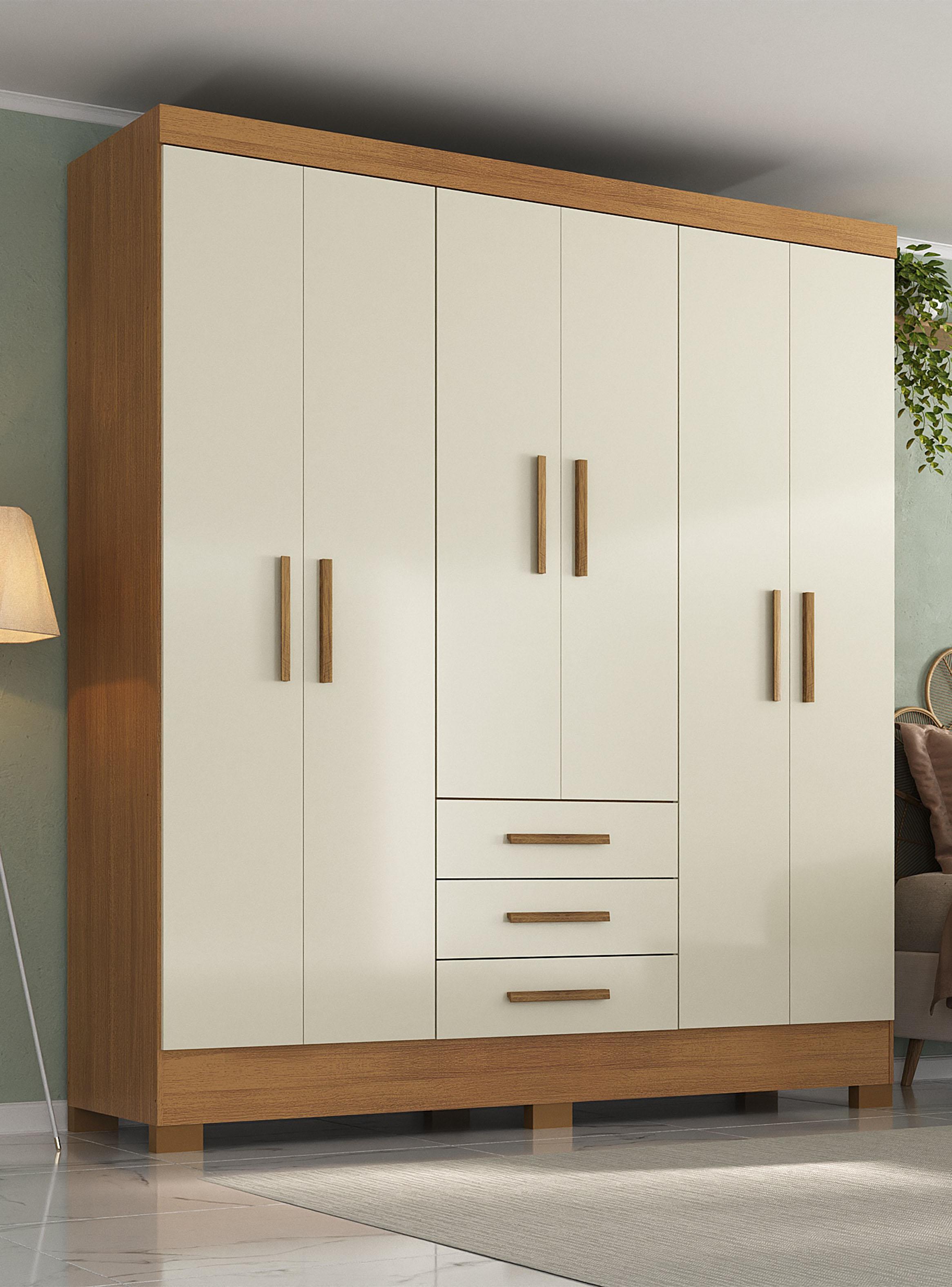 Clóset 6 Puertas 3 Cajones Itacare 200.5x162x40 cm-3