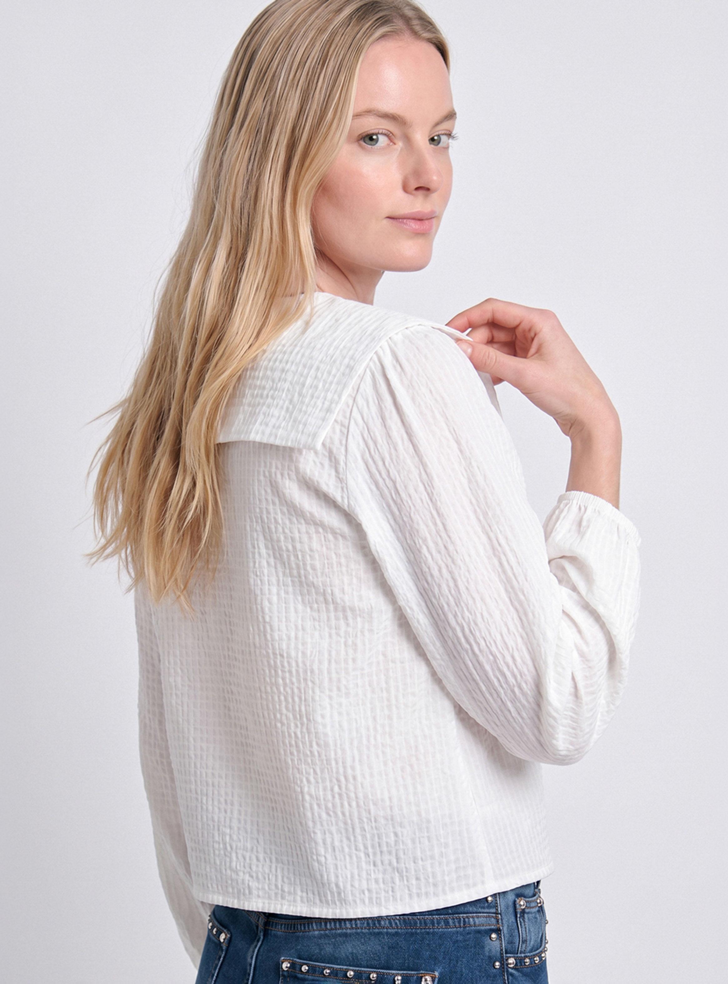 Blusa Cuello Bobo Vichy White-1