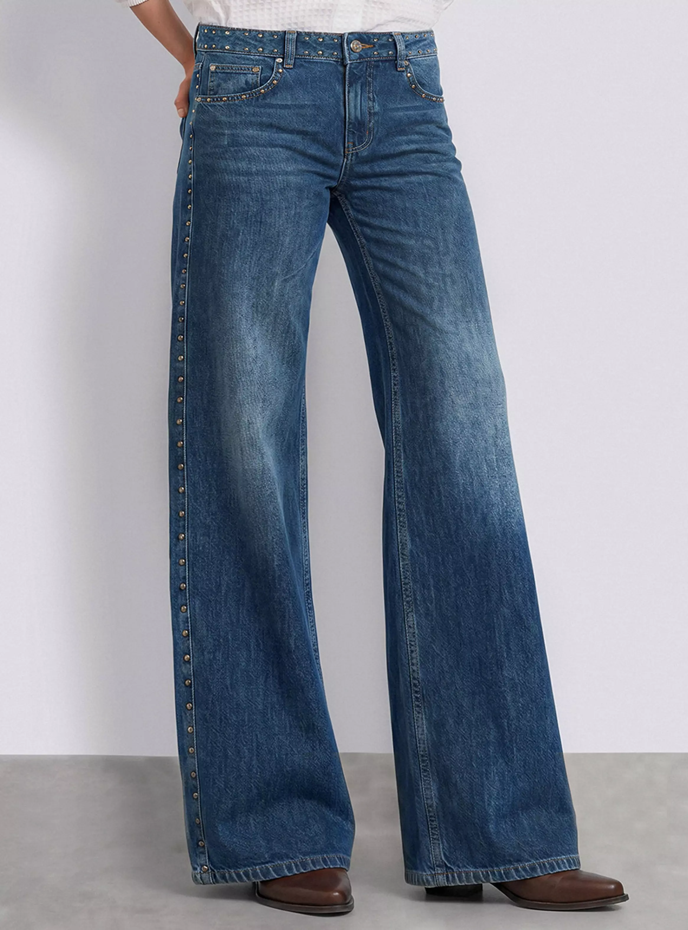 Pantalón Pretina Tachas Light Blue-0