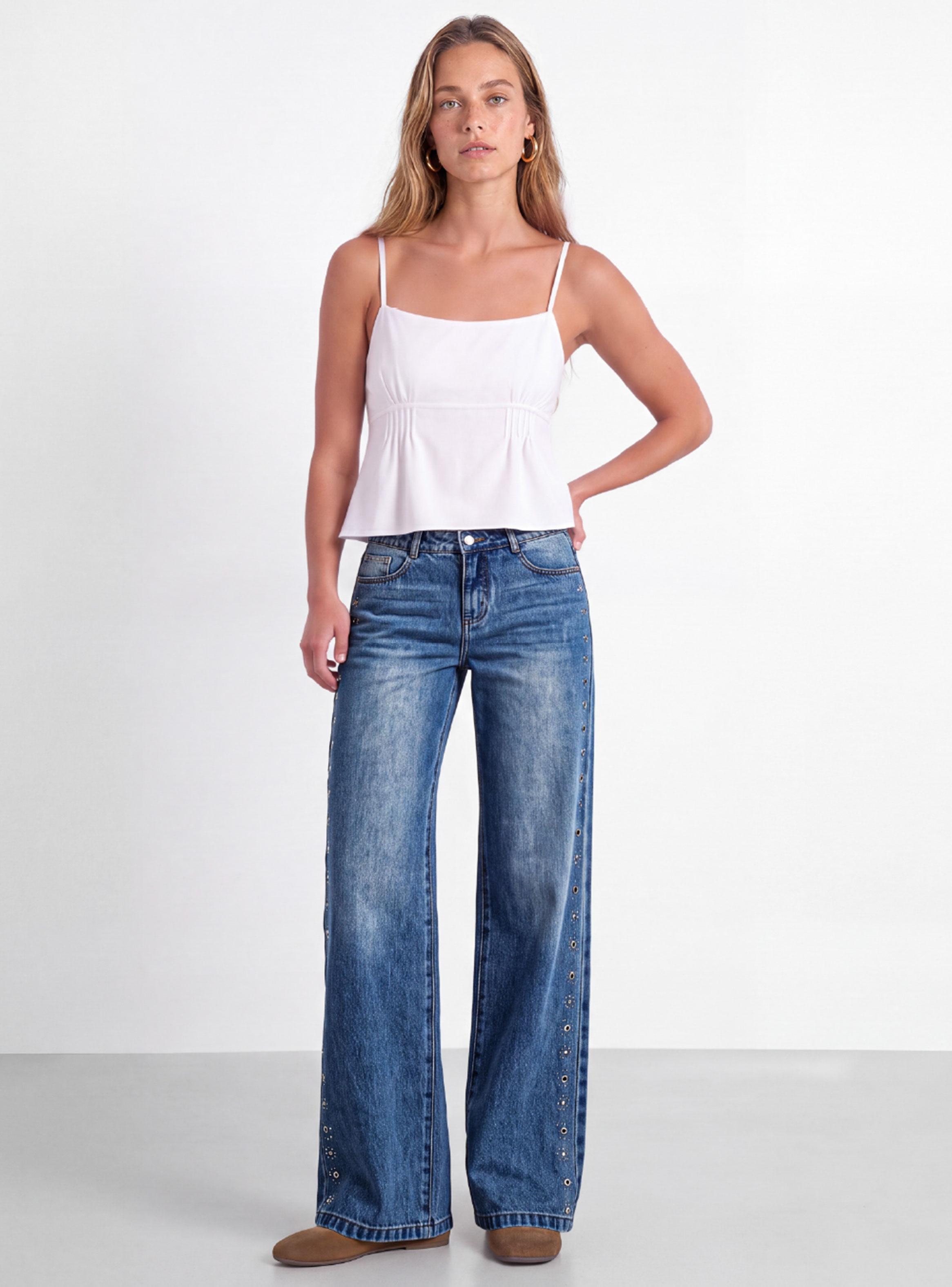 Pantalón Flores Tachas Light-5