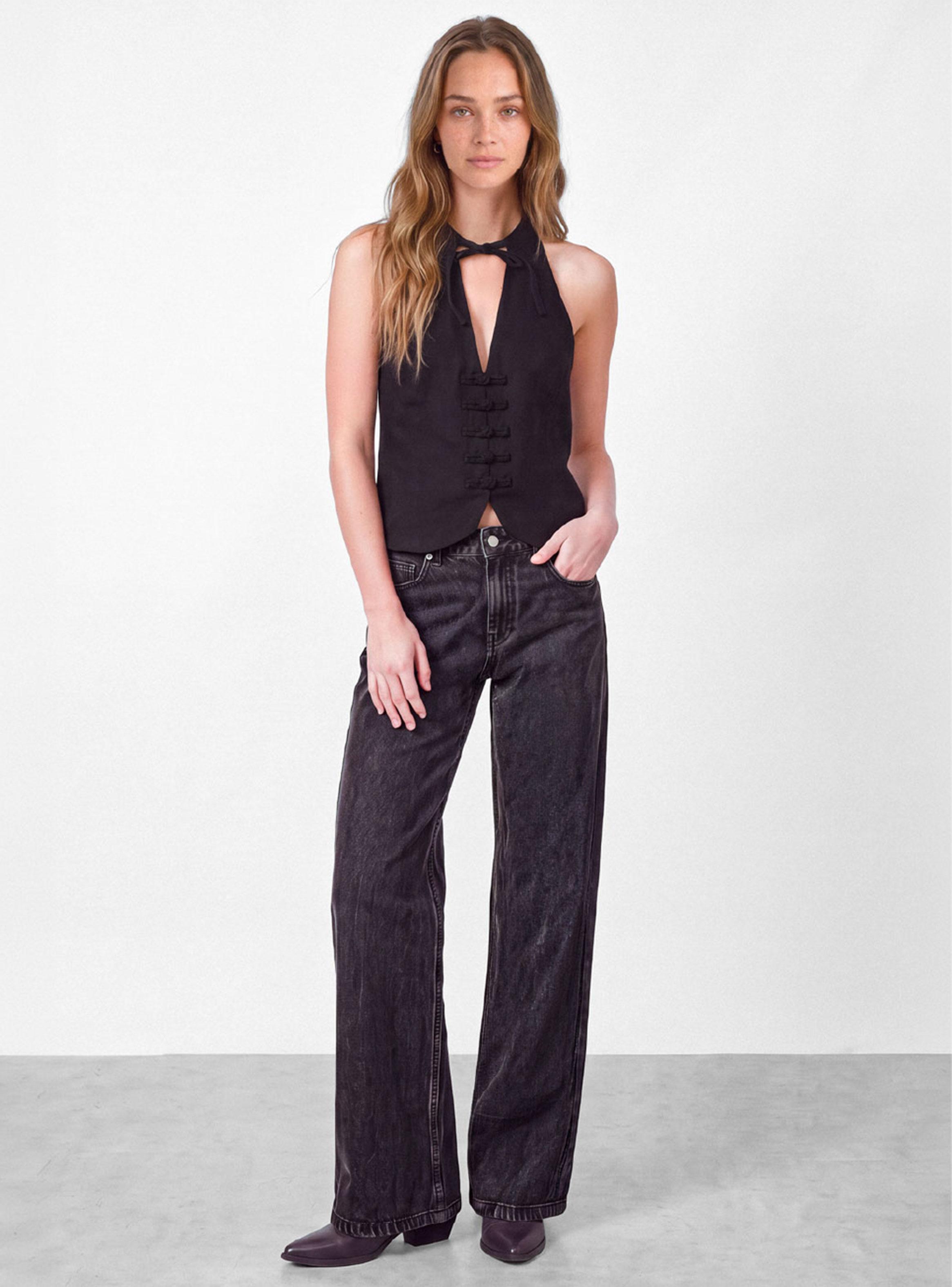 Top Halter Botones Black-3