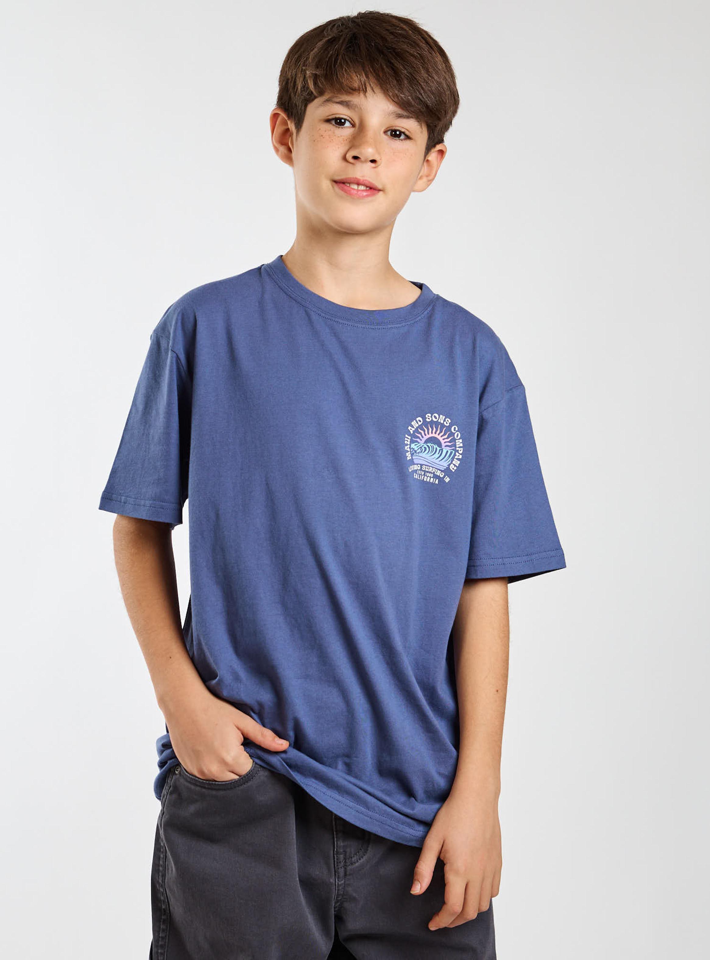 Polera Estampado Gráfico Olas Espalda Navy-2