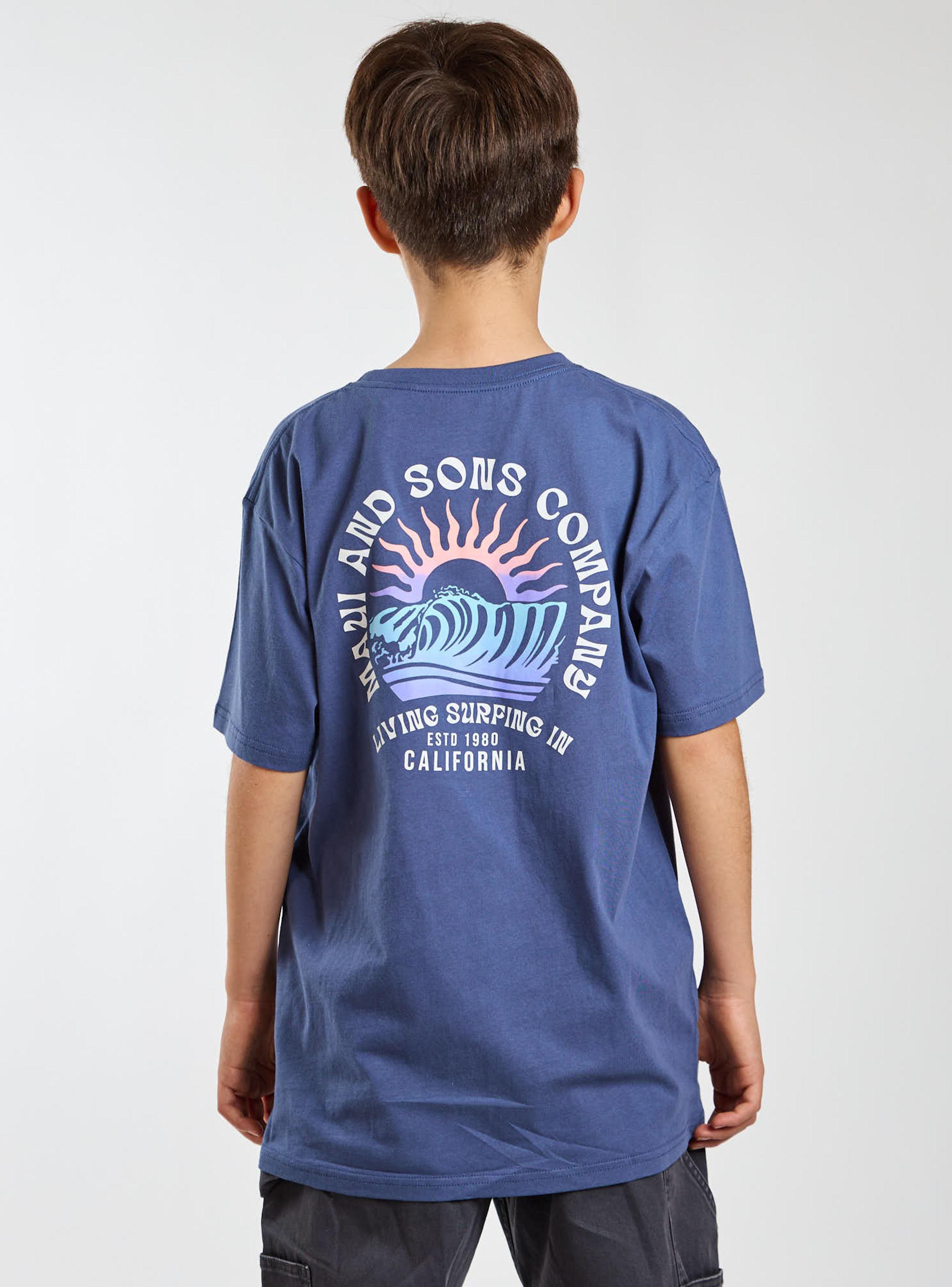 Polera Estampado Gráfico Olas Espalda Navy-1
