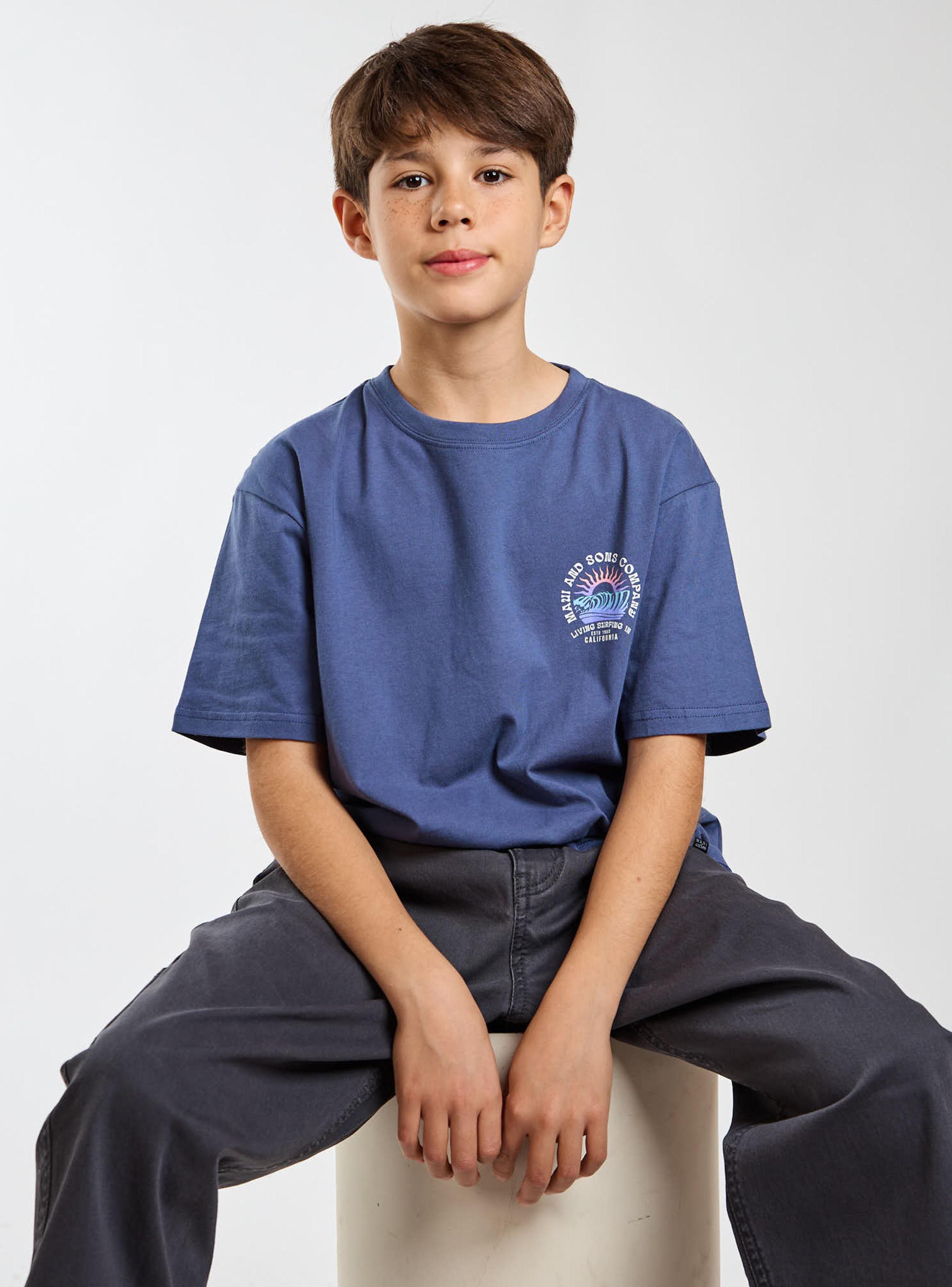 Polera Estampado Gráfico Olas Espalda Navy-5