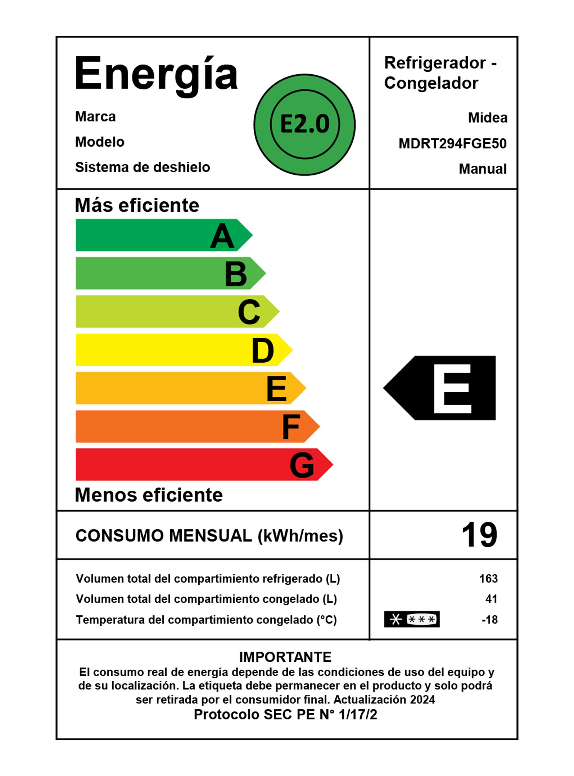 Refrigerador Top Mount Frío Directo 204 Litros MDRT294FGE50-8