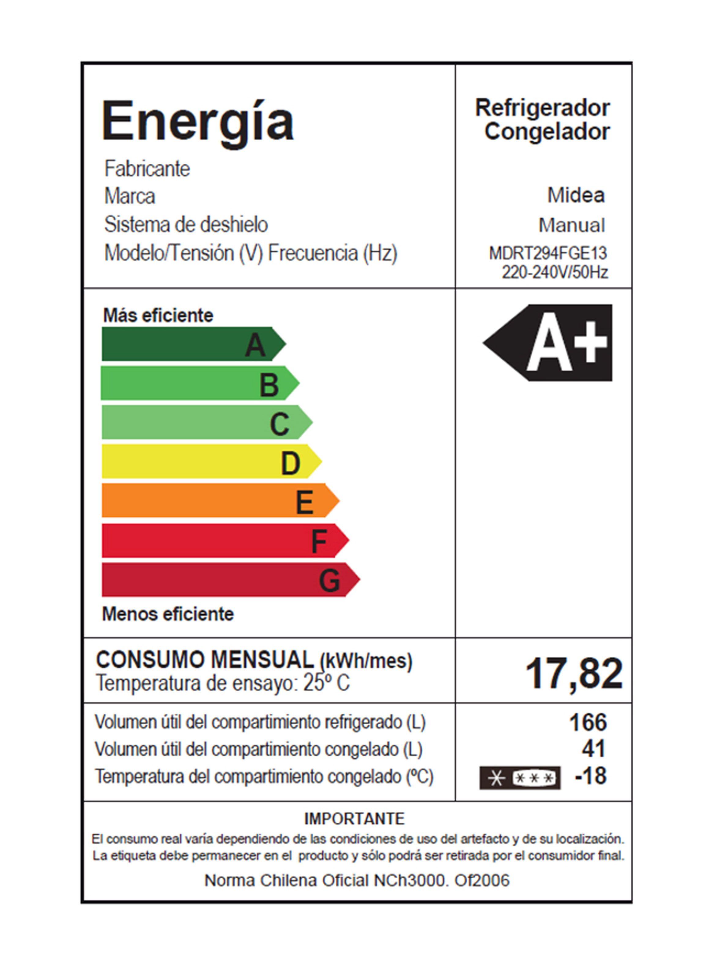 Refrigerador Top Mount Frío Directo 207 Litros MDRT294FGE13-7