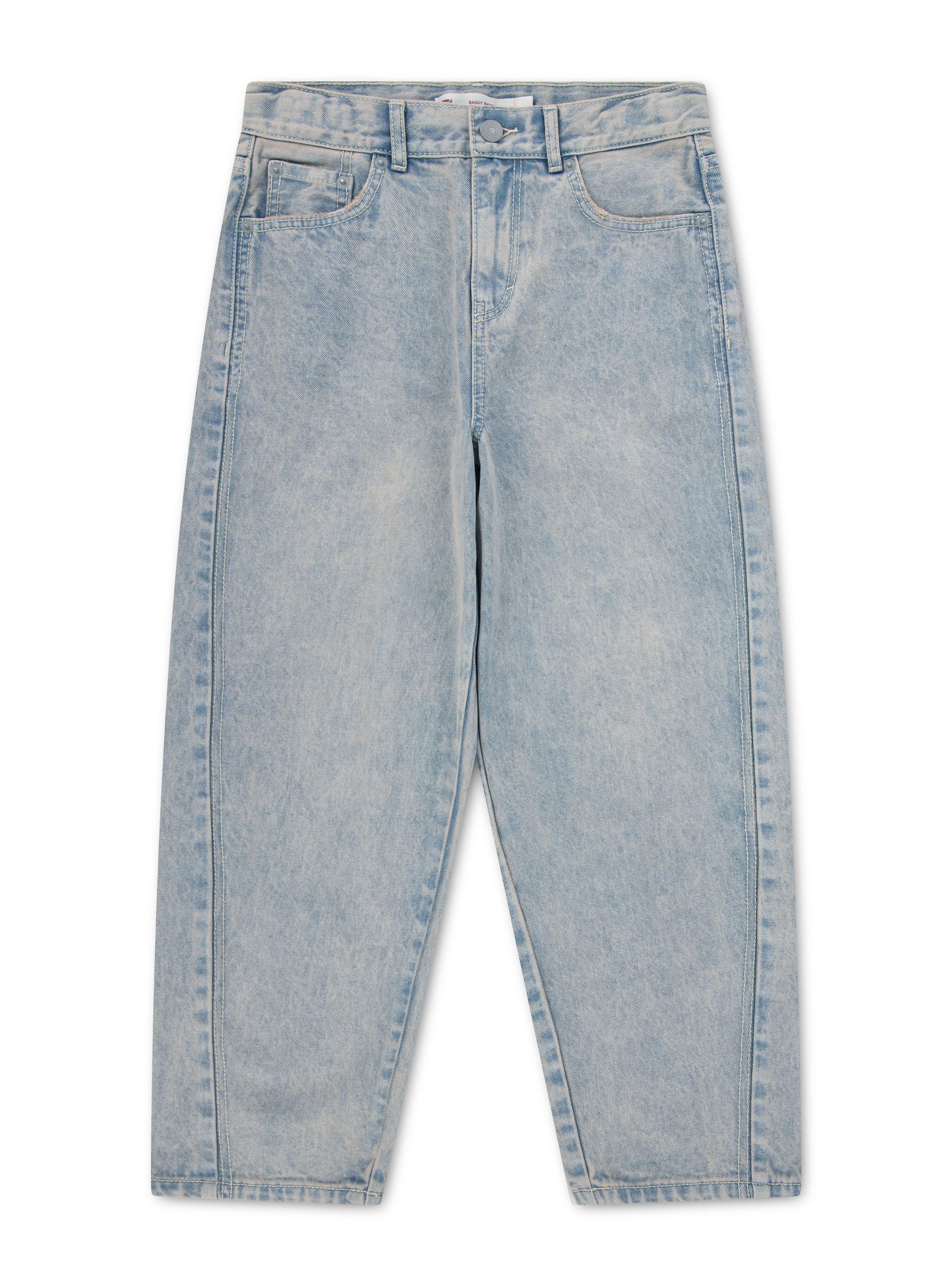 Jeans Baggy Barrel Tiro Alto Niña-0