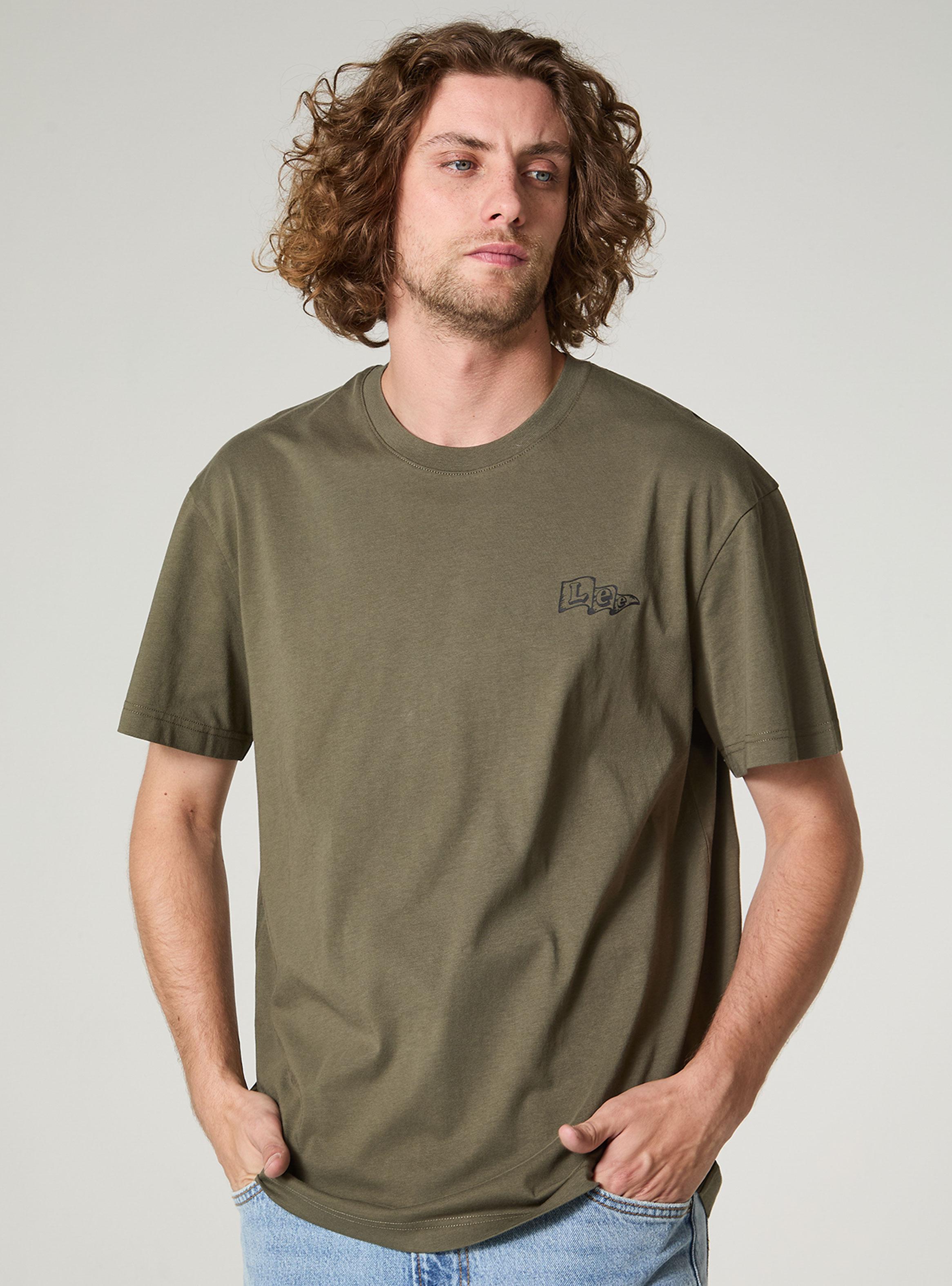 Polera Manga Corta Cuello Redondo Algodón Logo Estampado-0