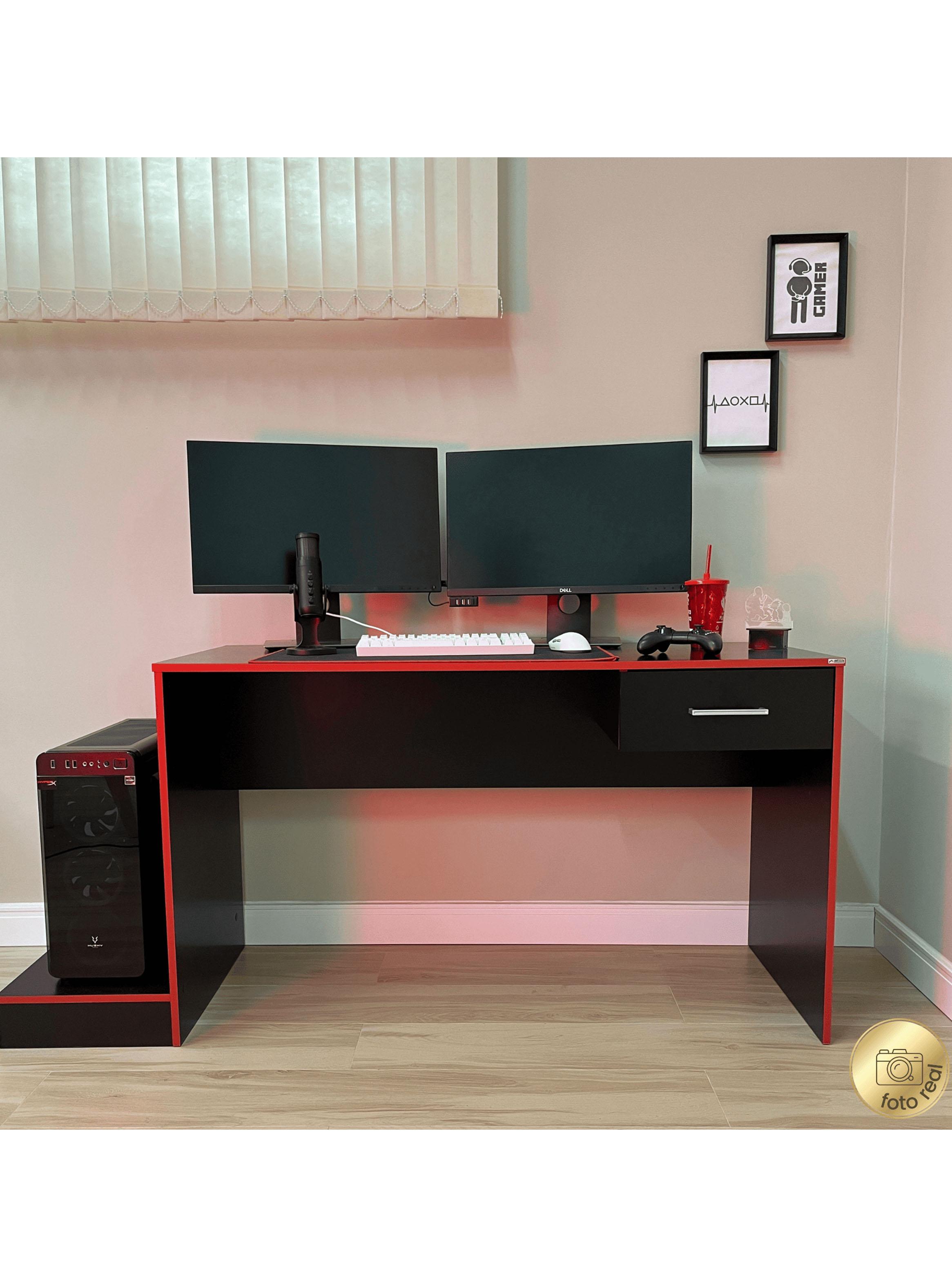 Escritorio Gamer Negro/Rojo-4