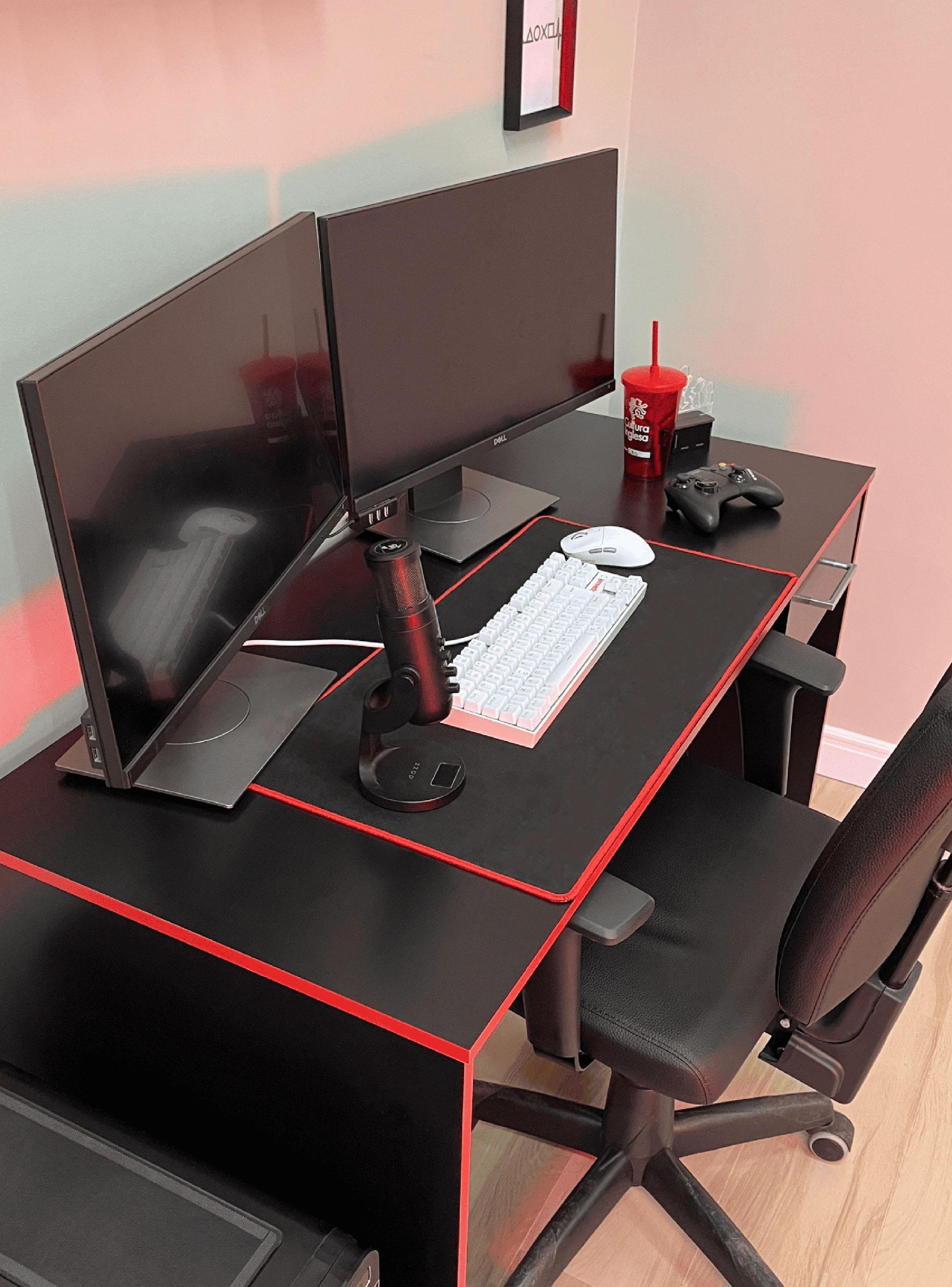 Escritorio Gamer Negro/Rojo-2