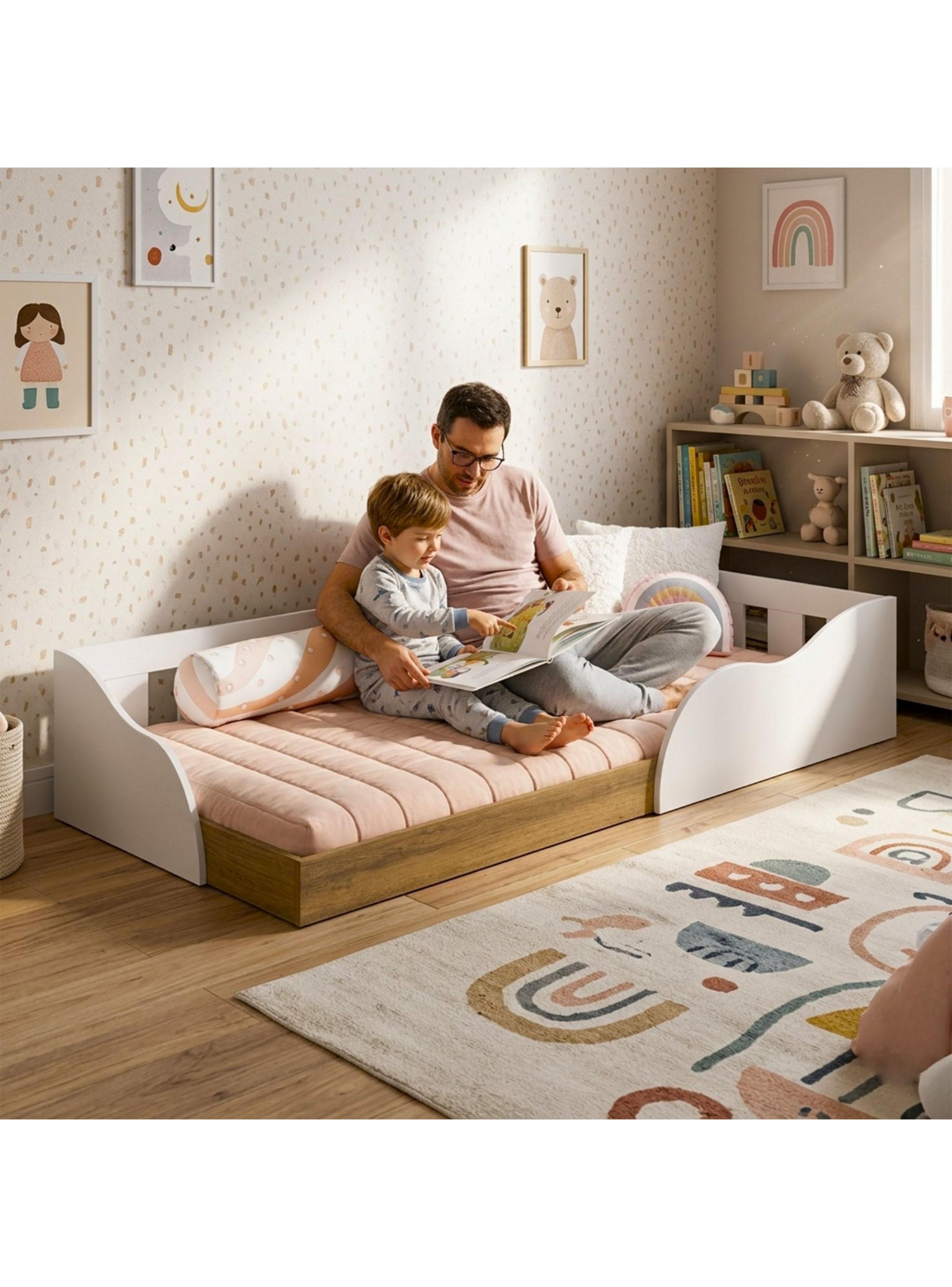 Cama Infantil Multifunción Alta 1 Plaza Memphis Blanca-5