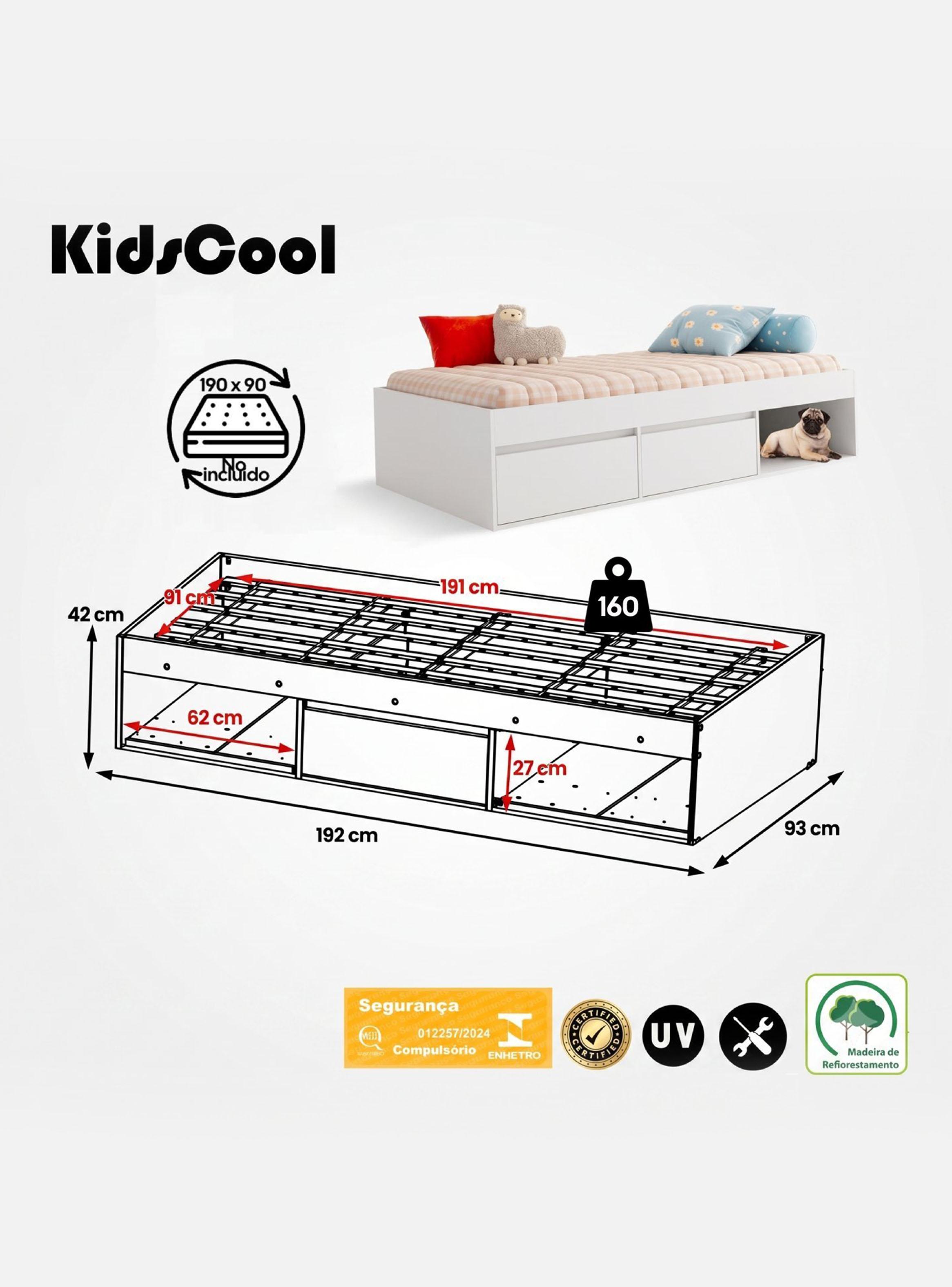 Cama Infantil Multifunción 1 Plaza Pets Blanca-1