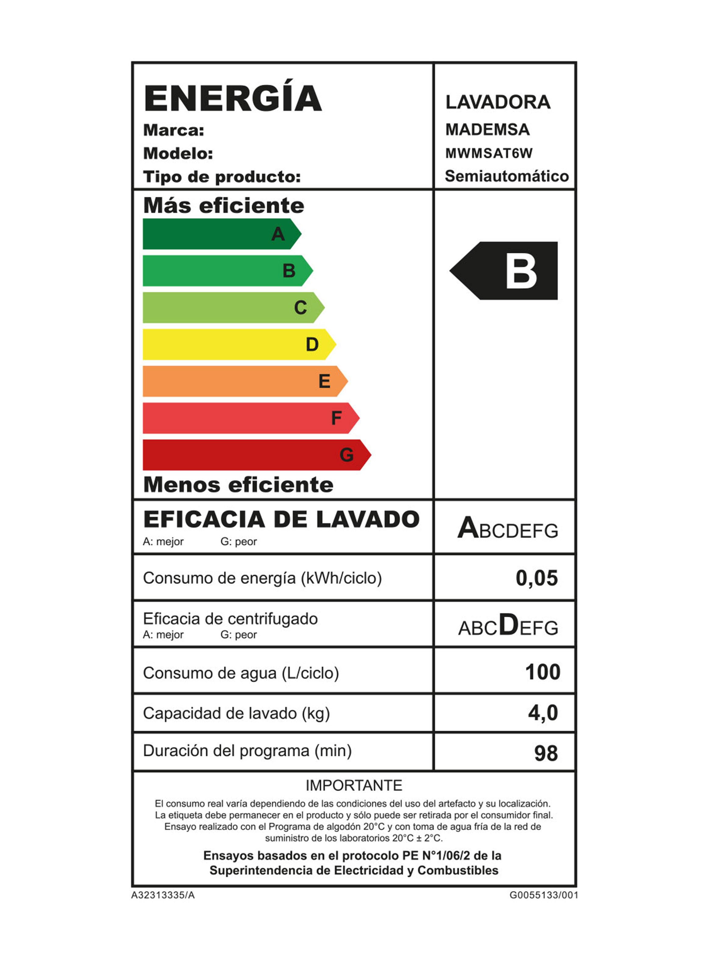 Lavadora Carga Superior Semi Automática 6 kg MWMSAT6W Blanco-6