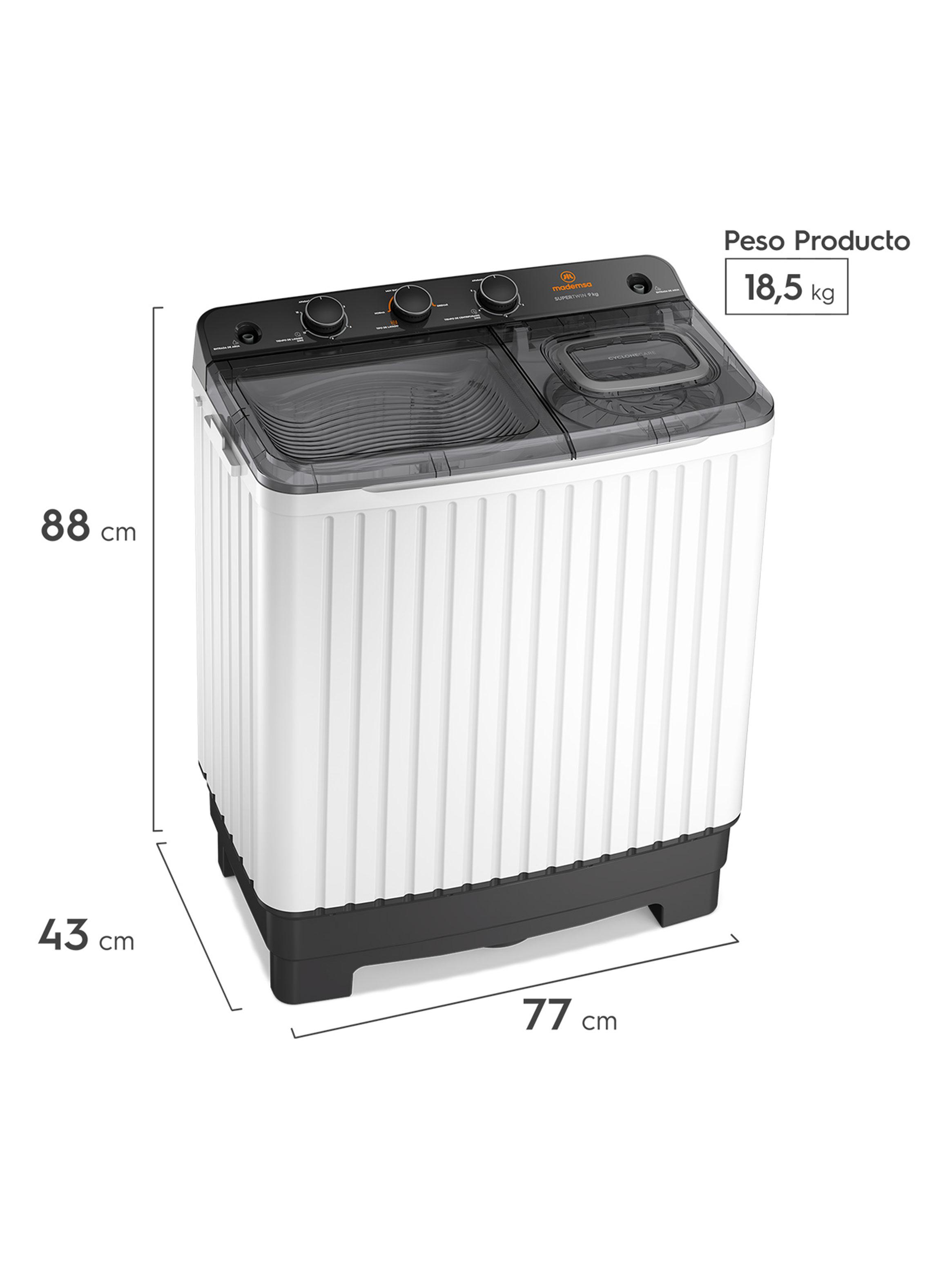 Lavadora Carga Superior Semi Automática 9 kg MWMSAT9W Blanco-2