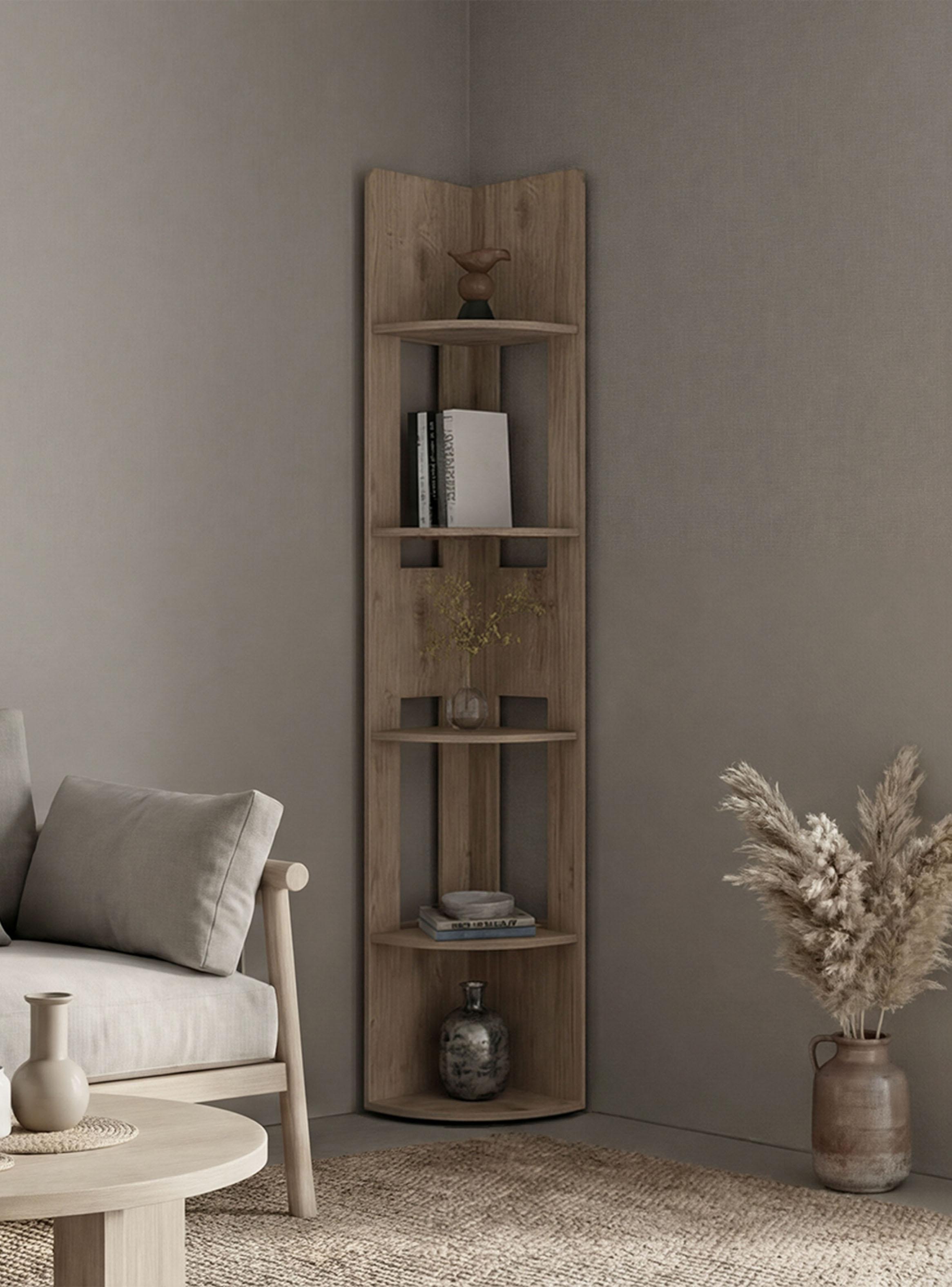 Estante Esquinero Home-E7 Macadamia 180.6x30x30 cm-4