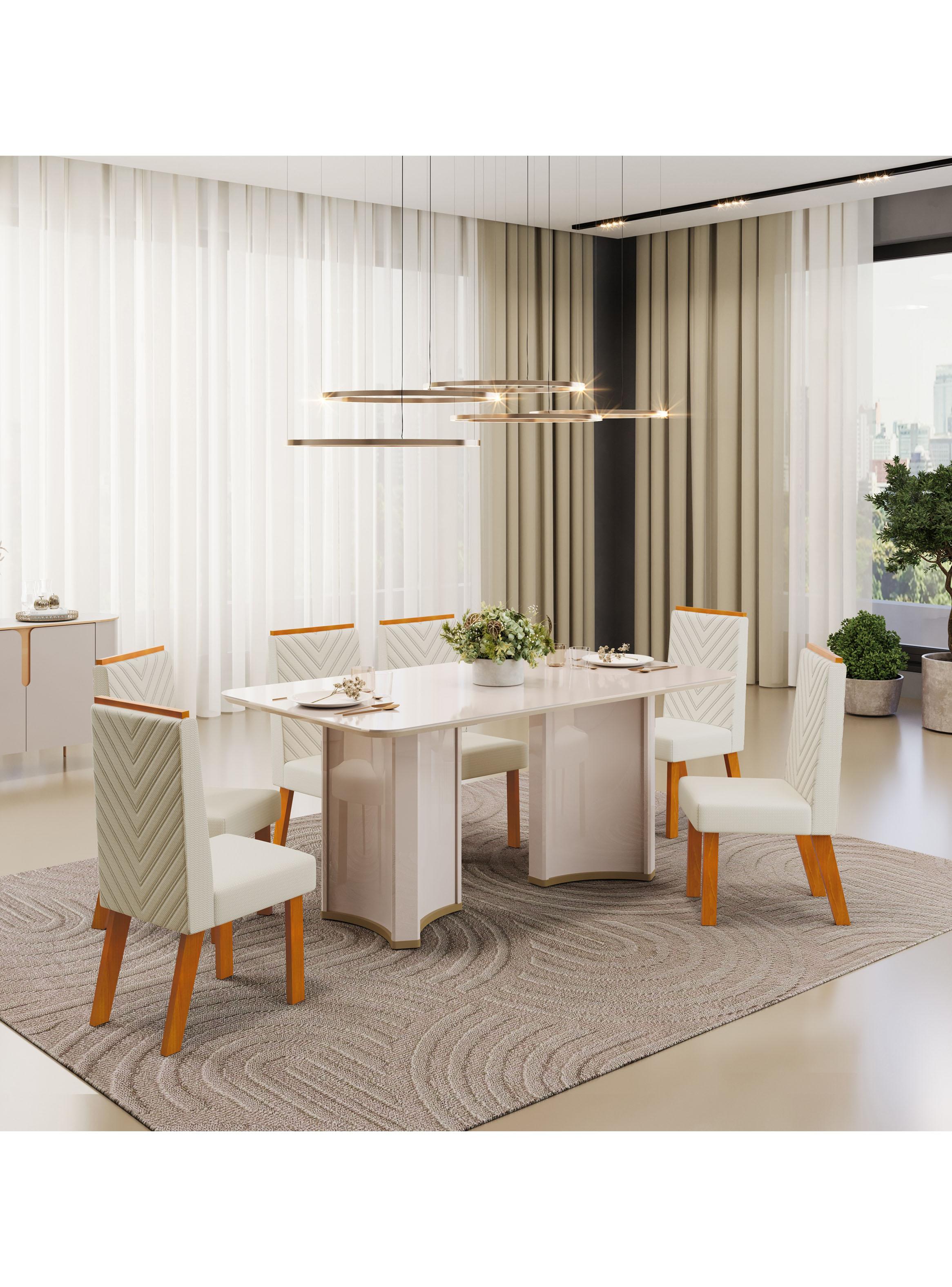 Juego de Comedor 6 Sillas Liz Beige-4