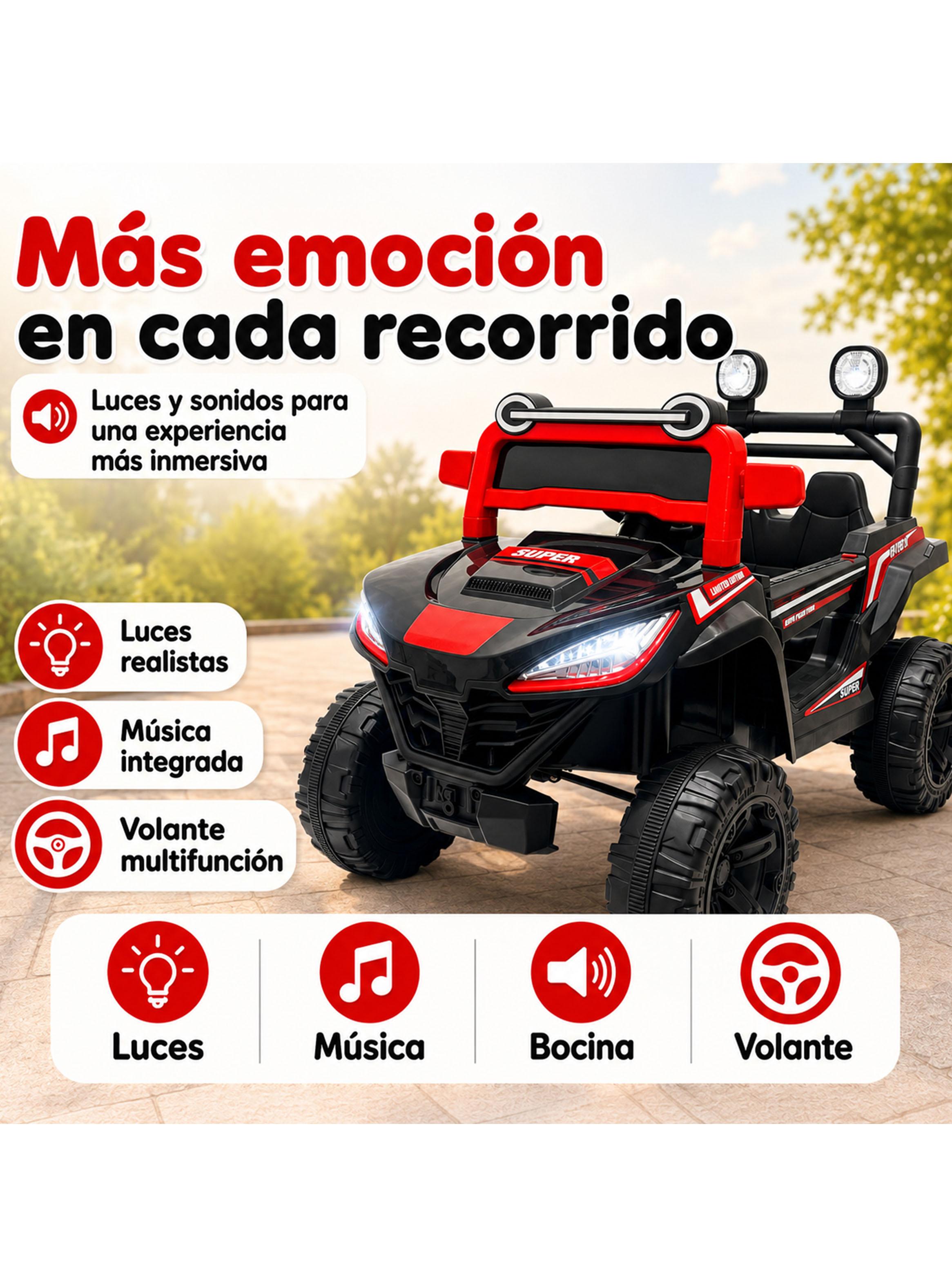 Auto a Batería Buggy Monster 4x4 12V Control Remoto Negro-3