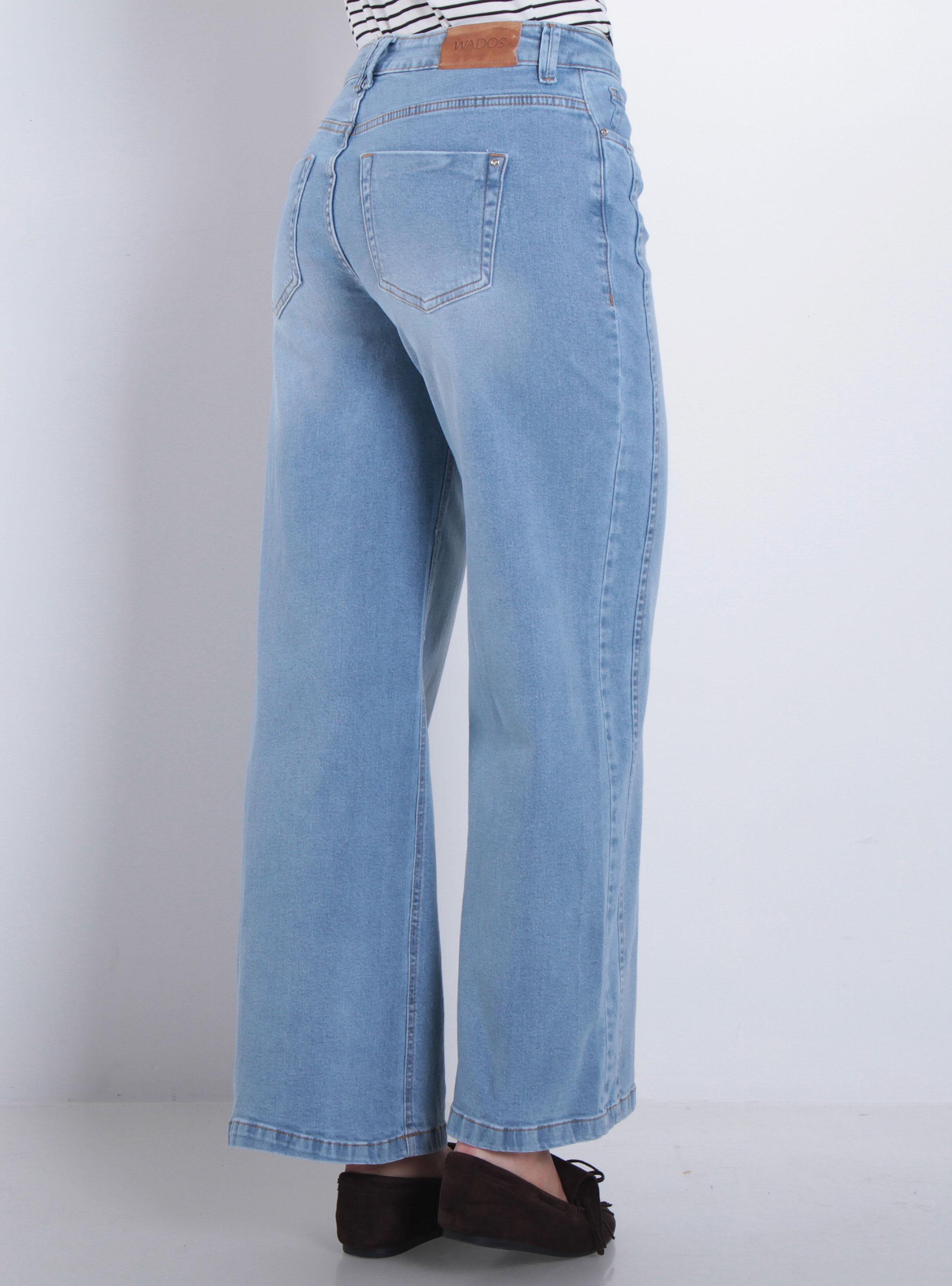 Jeans Wide Tiro Medio Pretina Básica 3580-1