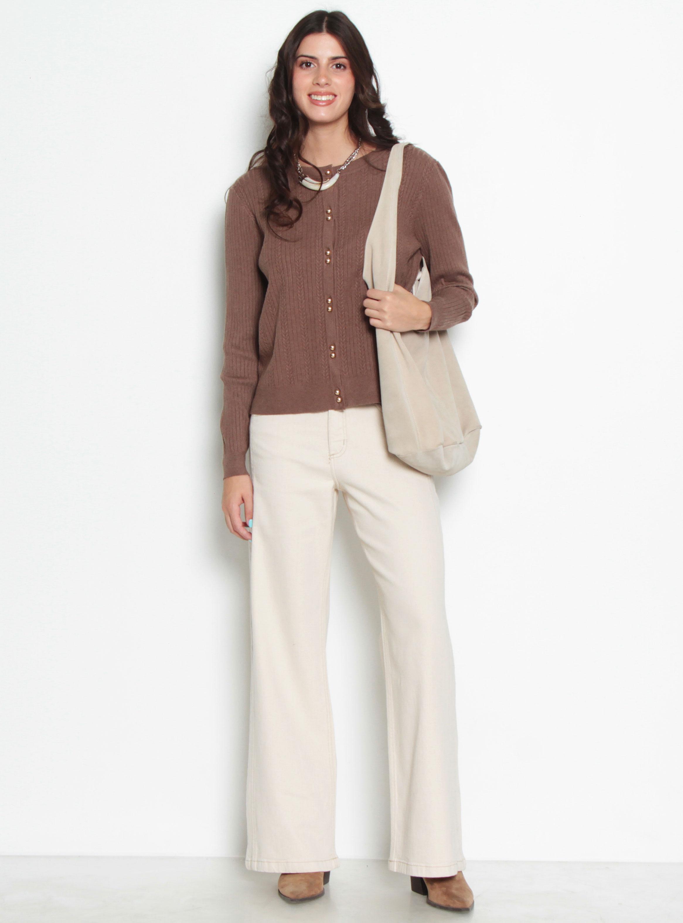 Jeans Wide Leg Medio Botón-3