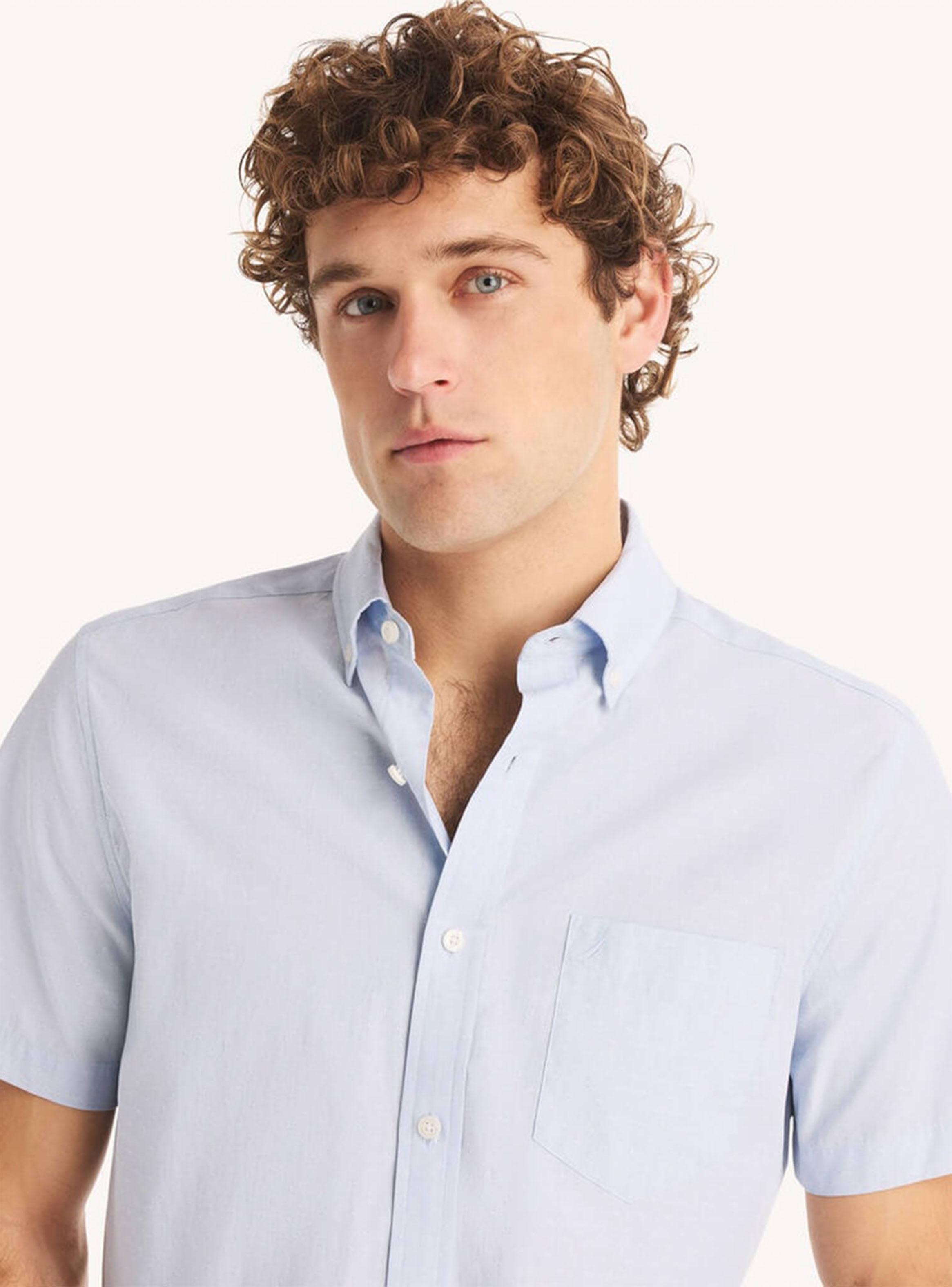 Camisa Manga Corta Algodón Botón y Bolsillo-2