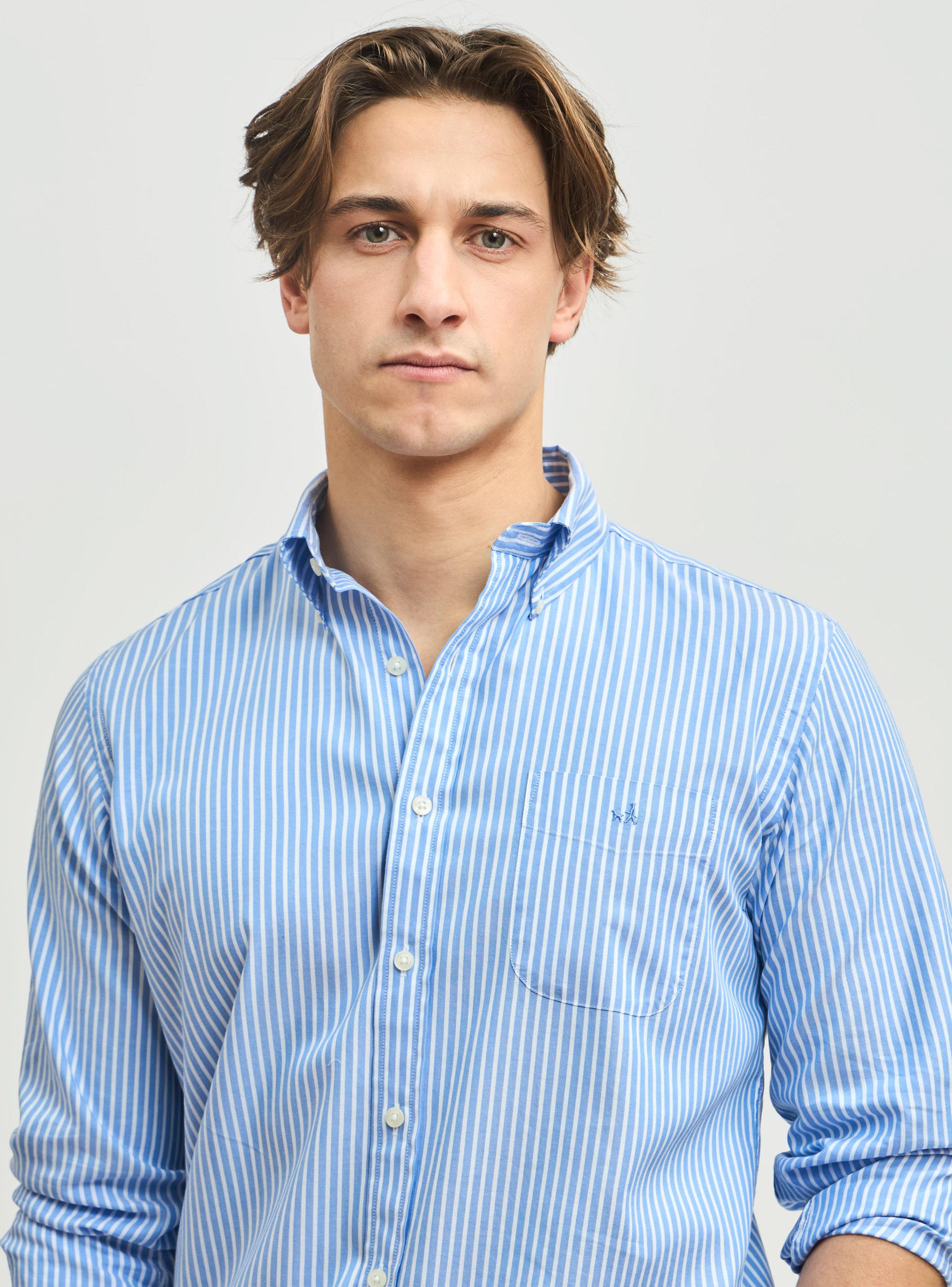 Camisa Sport Button Down Weekend Oxford Negative Stripe-2