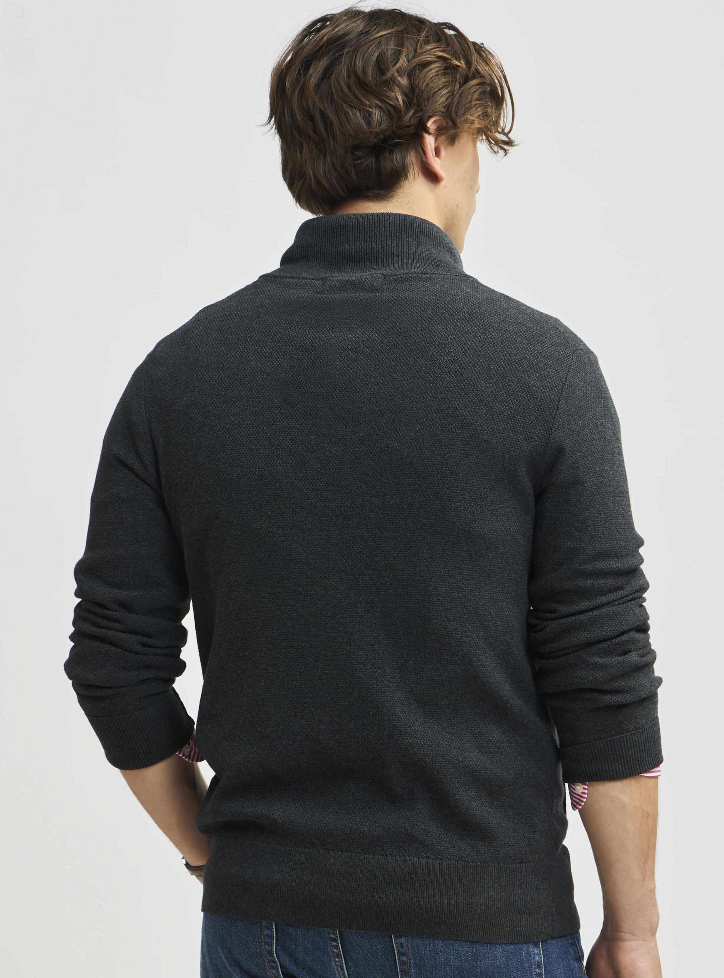 Sweater Clásico Full Zipper Bolsillos Manga Larga Pima-1