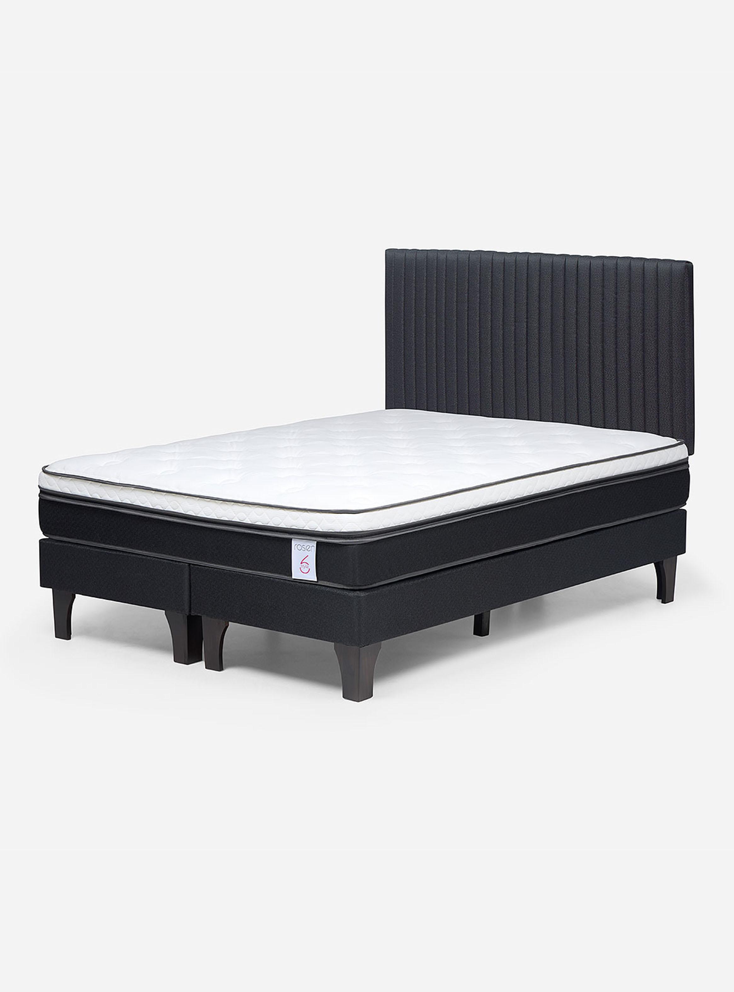 Cama Europea New Style 6 1.80X2.00 Base Dividida R Lucio Grafito-0