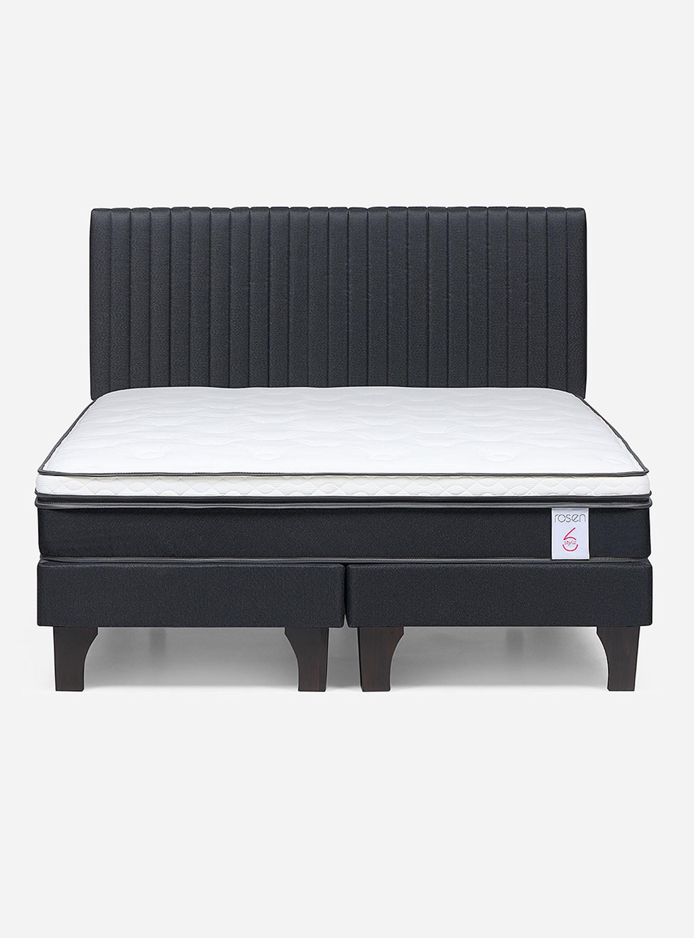 Cama Europea New Style 6 1.80X2.00 Base Dividida R Lucio Grafito-1