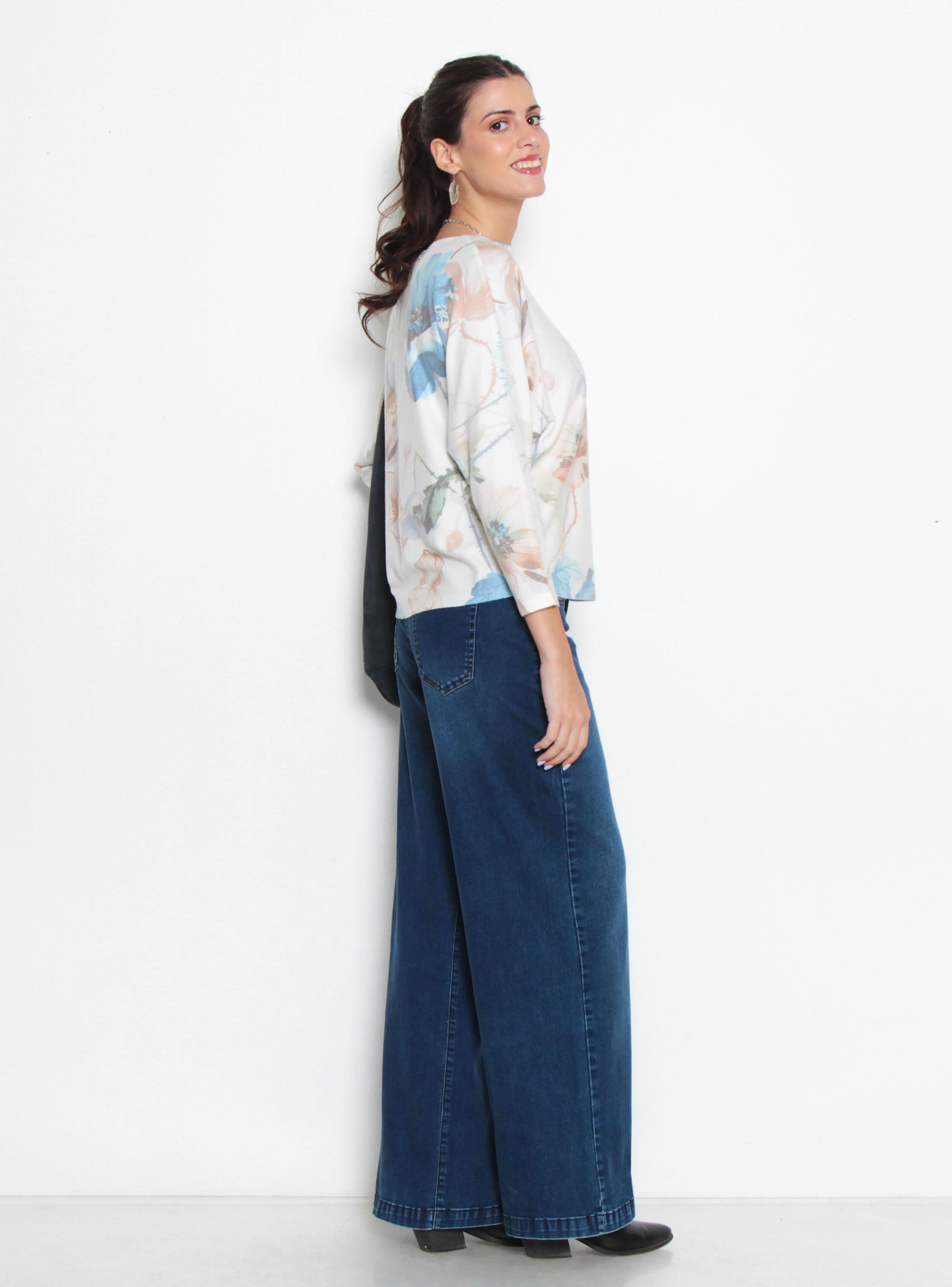 Sweater Sublimado Flores Manga 3/4 Escote Redondo-4