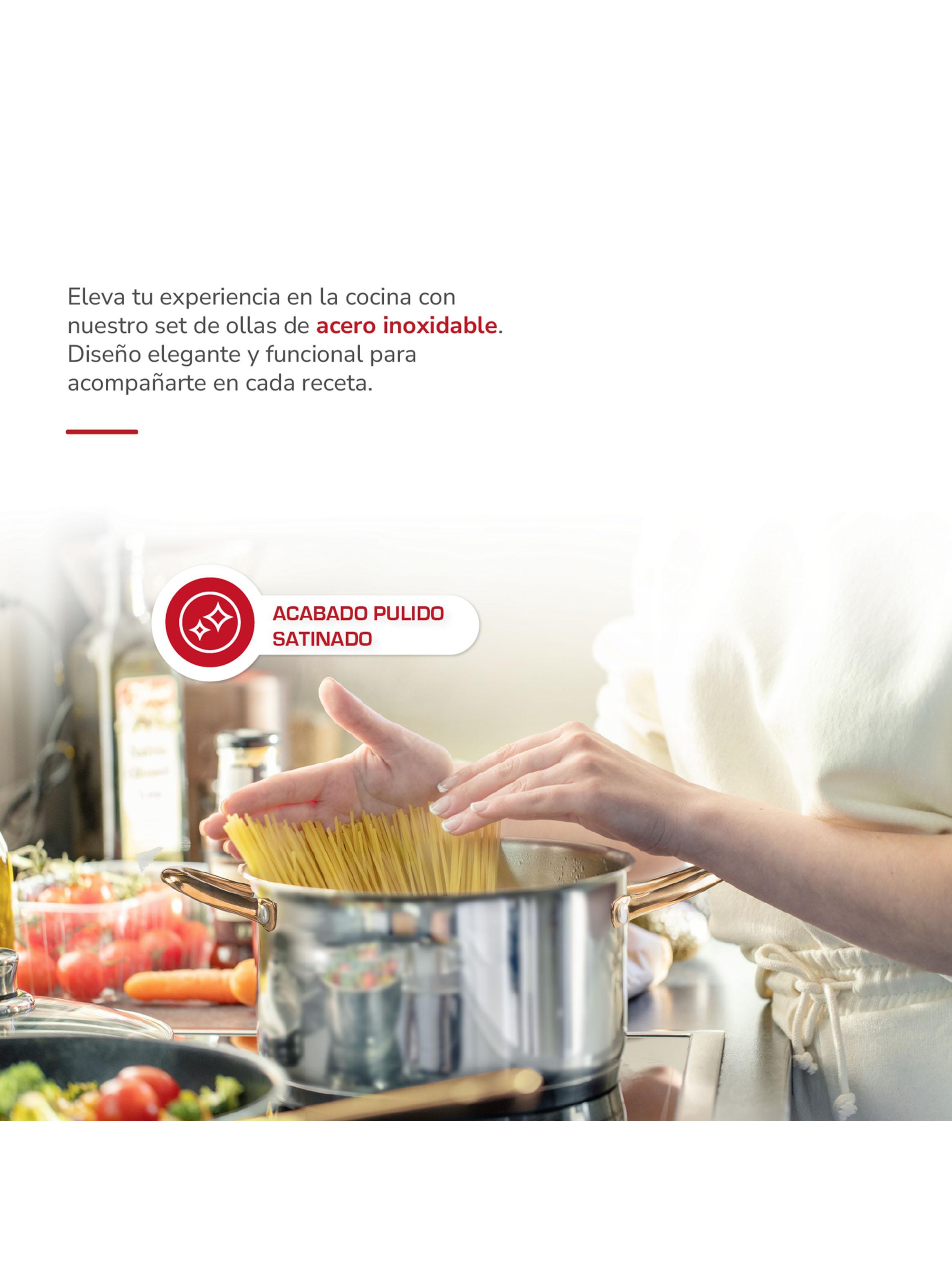 Batería de Cocina Acero Inoxidable 9 Piezas TH-MB09IC-2