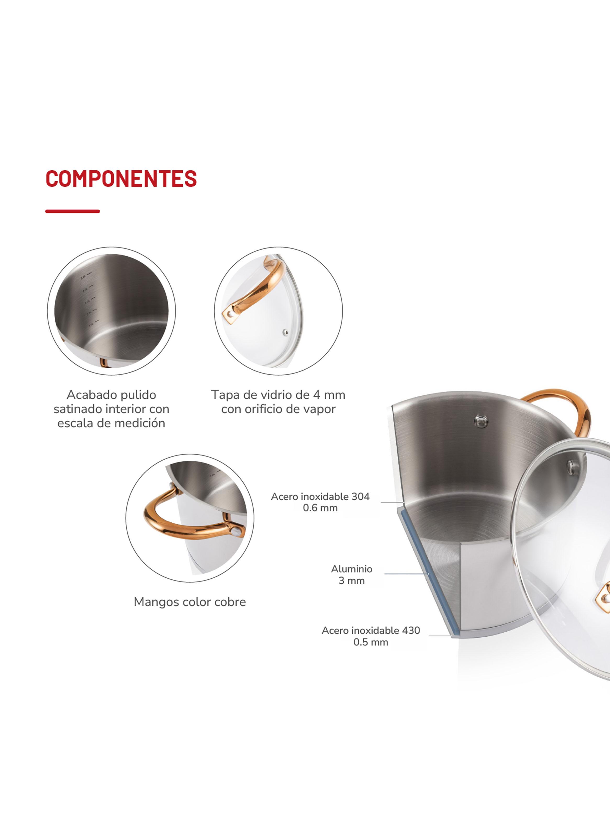 Batería de Cocina Acero Inoxidable 9 Piezas TH-MB09IC-3