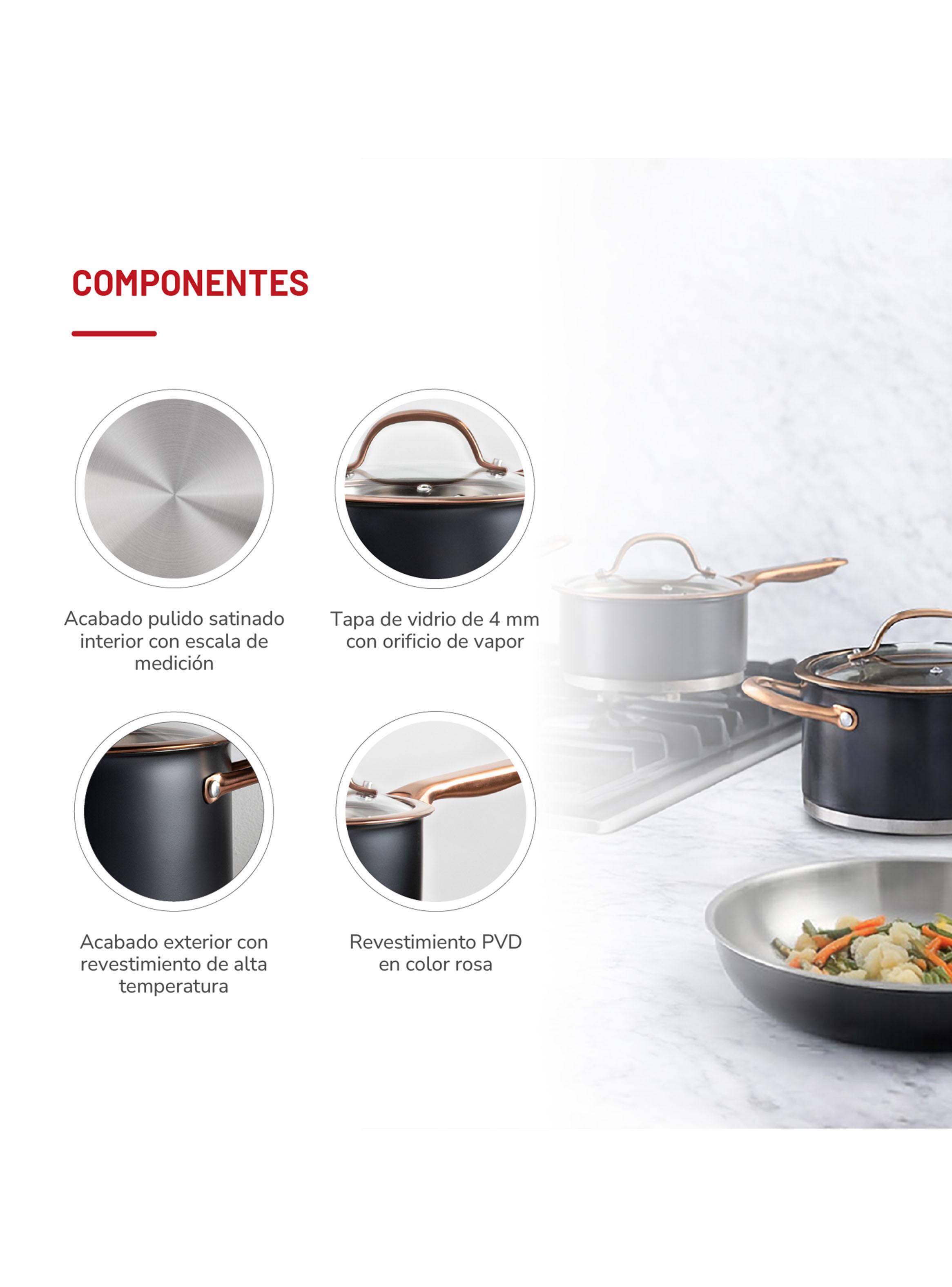 Batería de Cocina Acero Inox Mate 7 Piezas TH-MB07NC-4