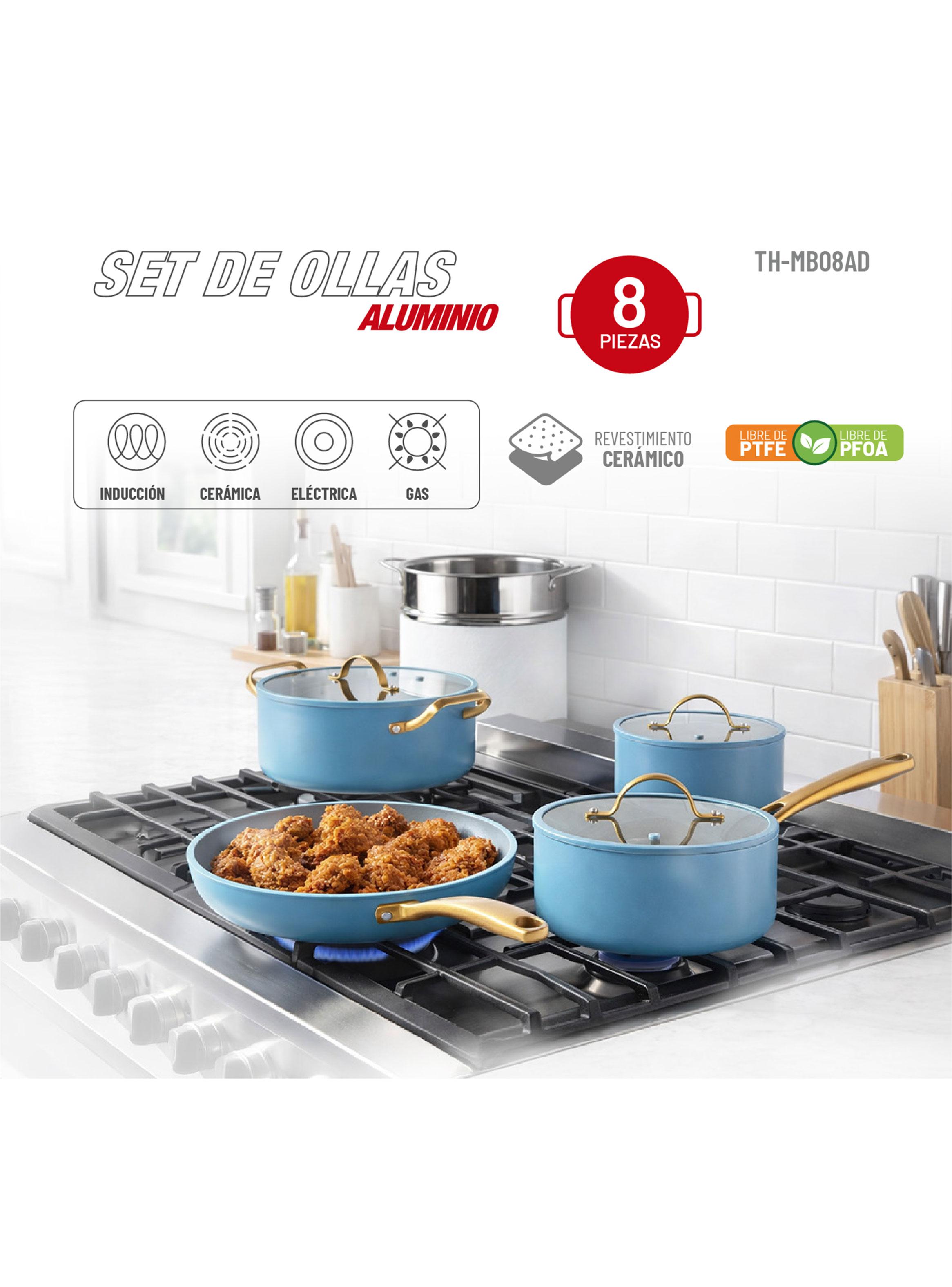 Batería de Cocina Aluminio 8pzas TH-MB08AD-2