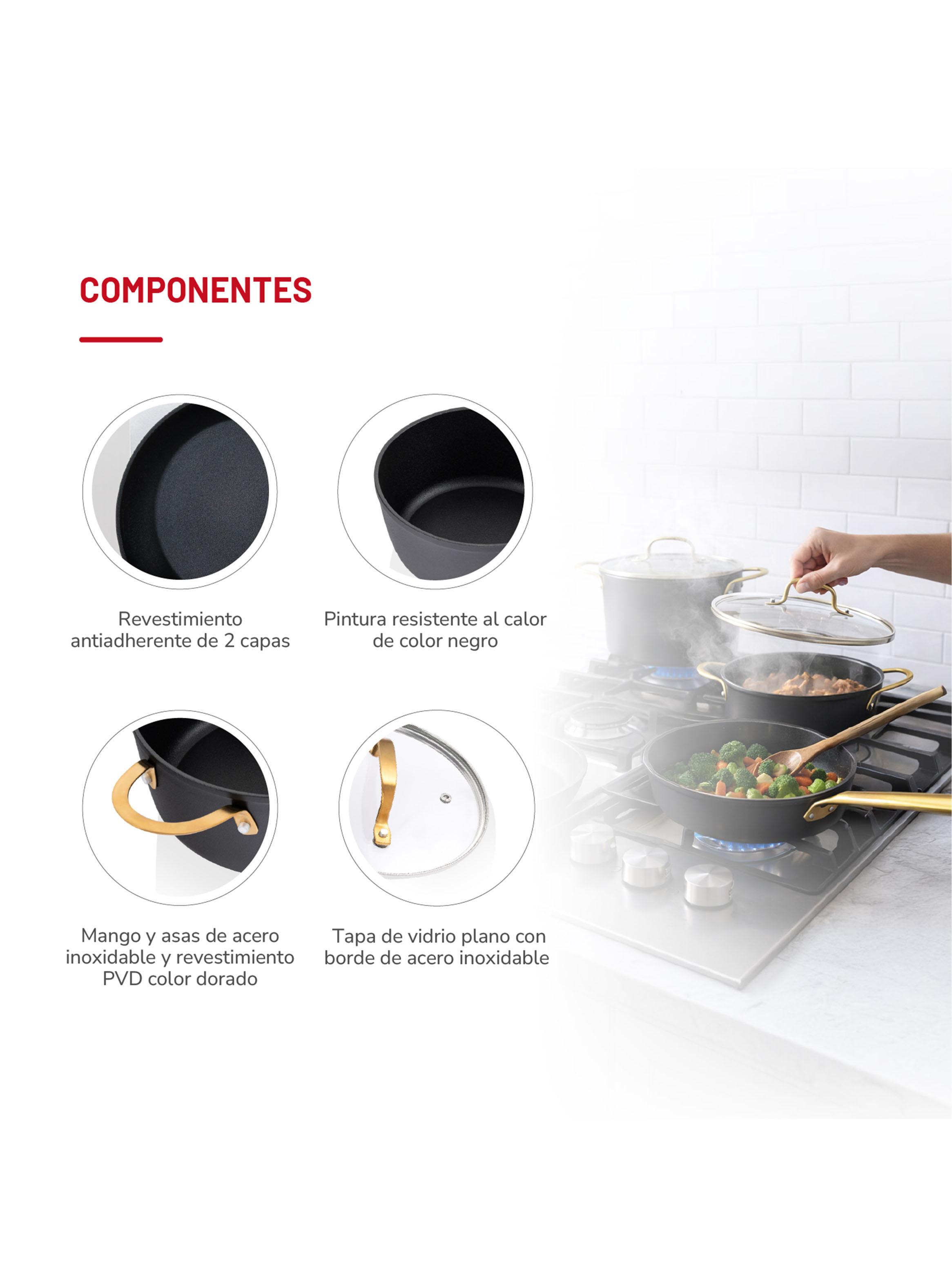 Batería de Cocina Aluminio Forjado 7 Piezas TH-MB07ND-4