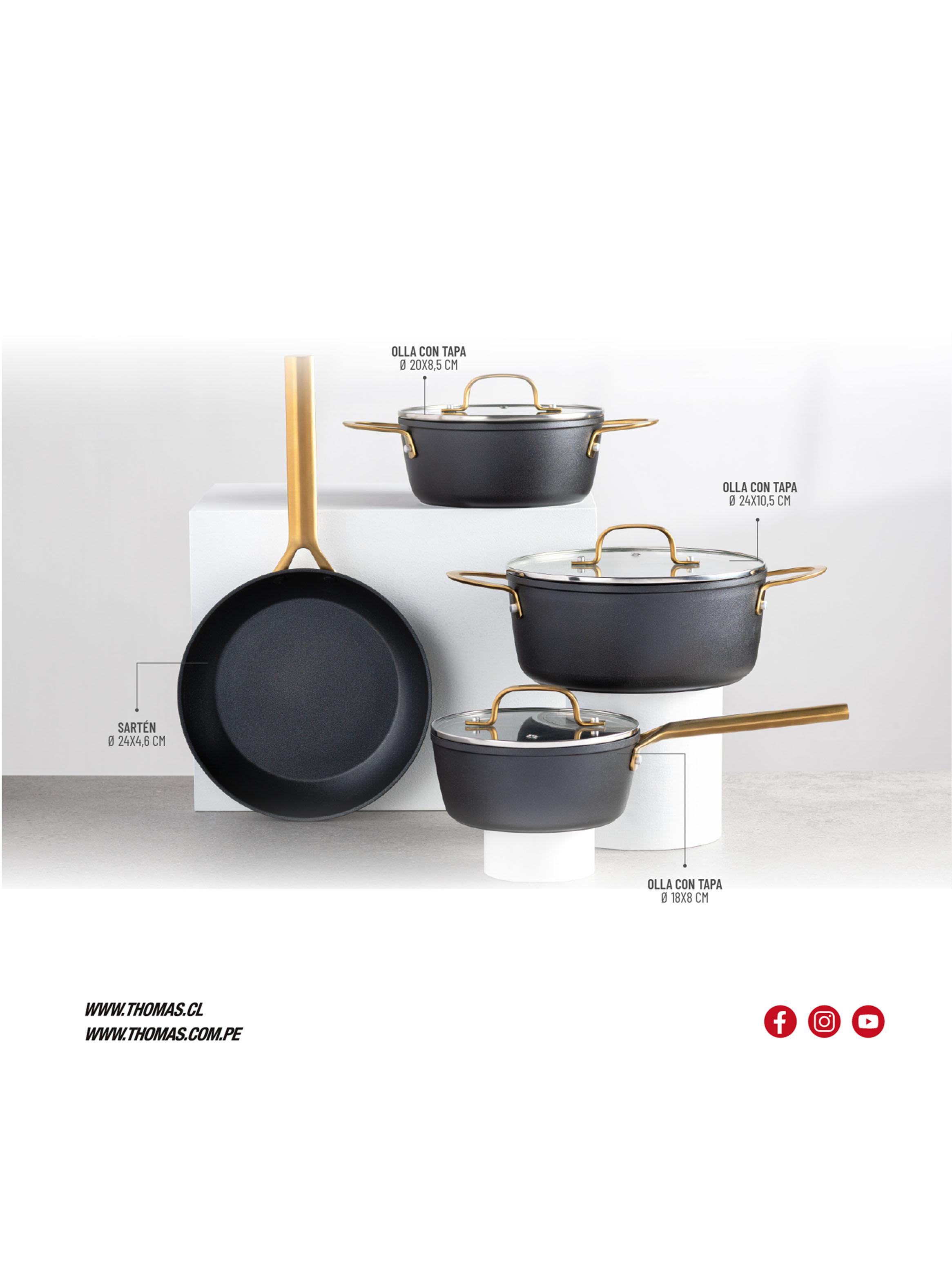 Batería de Cocina Aluminio Forjado 7 Piezas TH-MB07ND-5