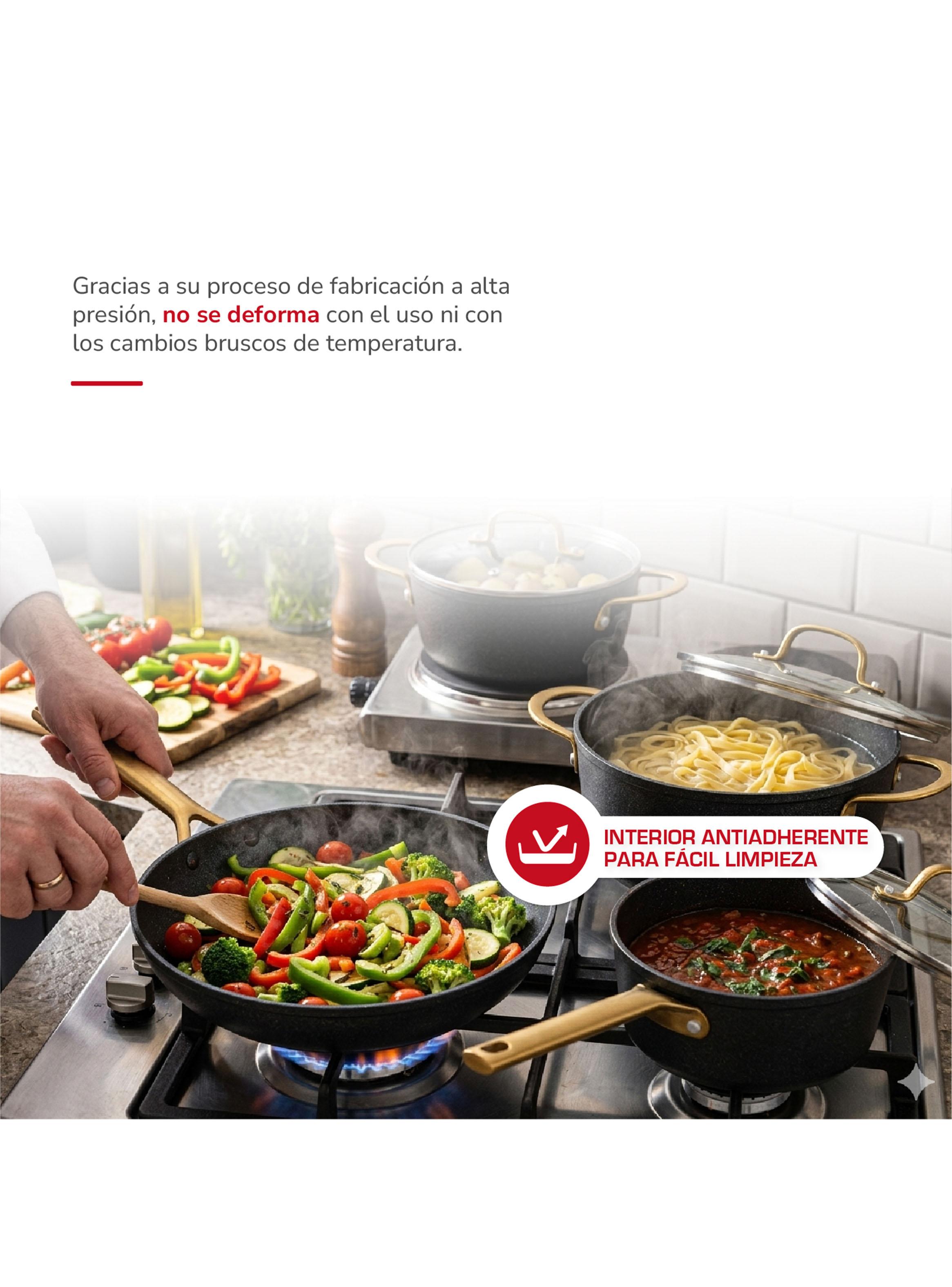 Batería de Cocina Aluminio Forjado 7 Piezas TH-MB07ND-2