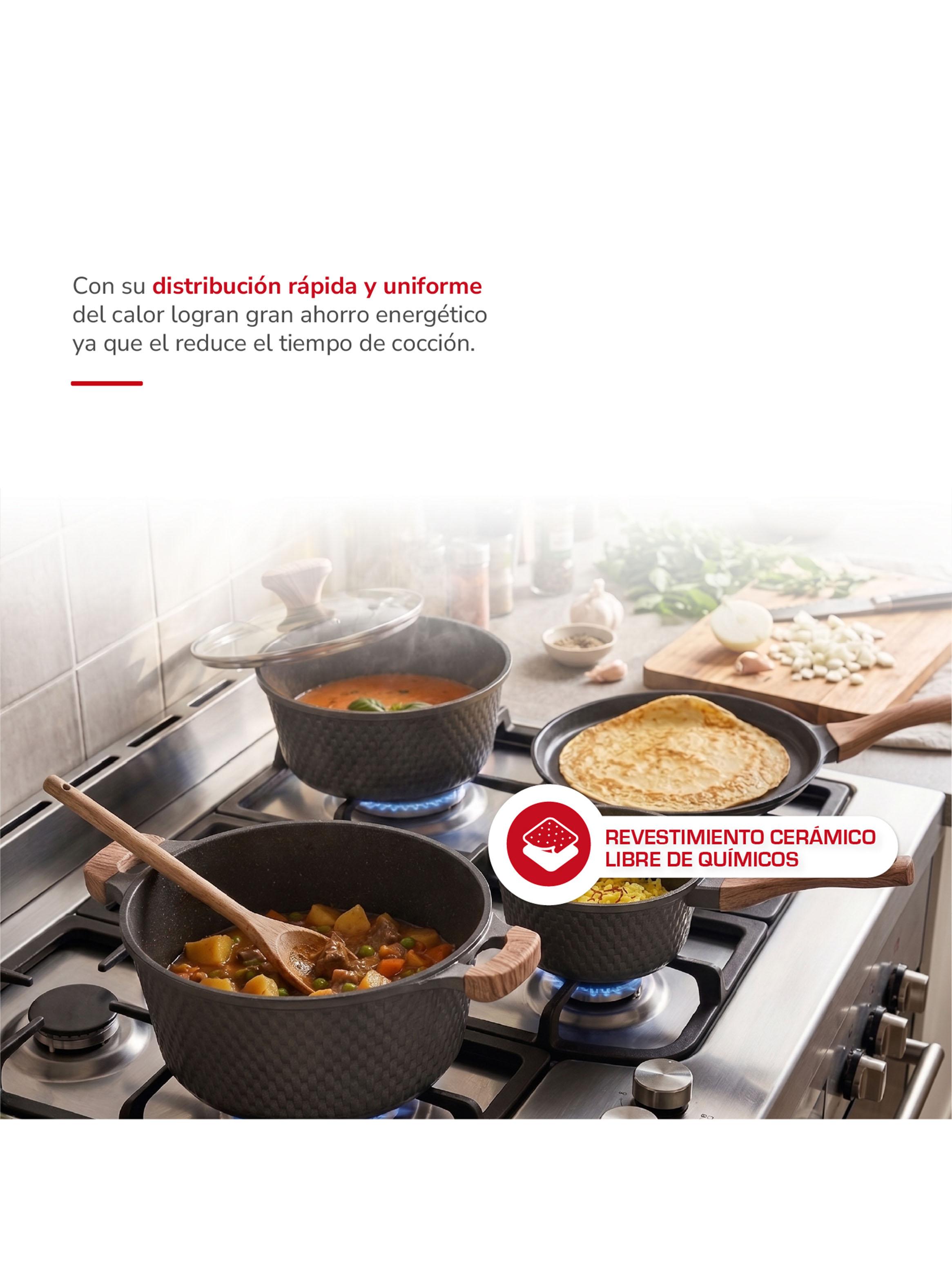 Batería de Cocina Aluminio Fundido 7 Piezas TH-MB07GM-2