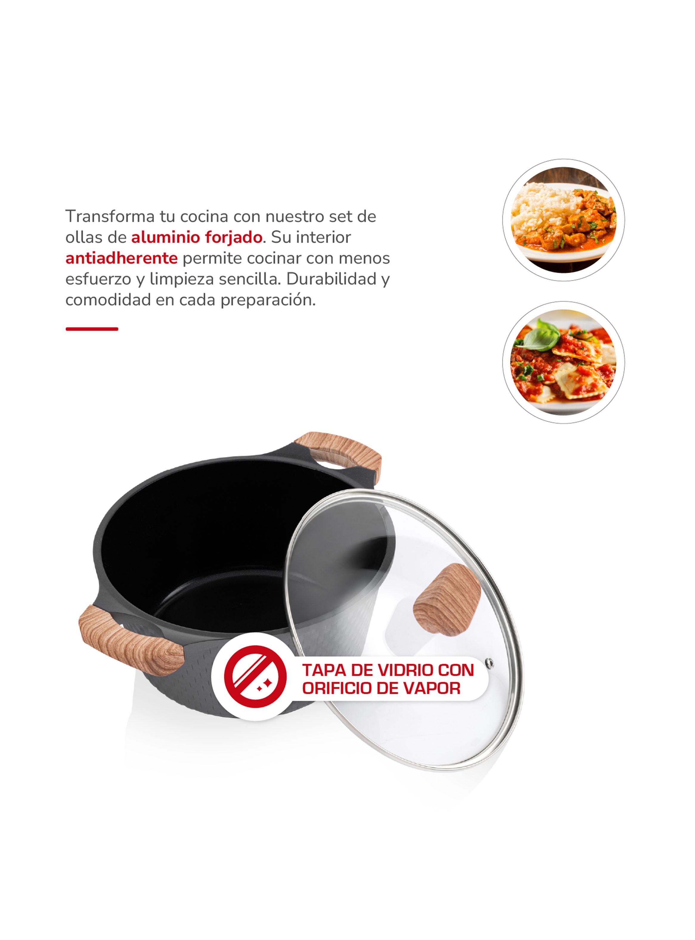 Batería de Cocina Aluminio Fundido 7 Piezas TH-MB07GM-3