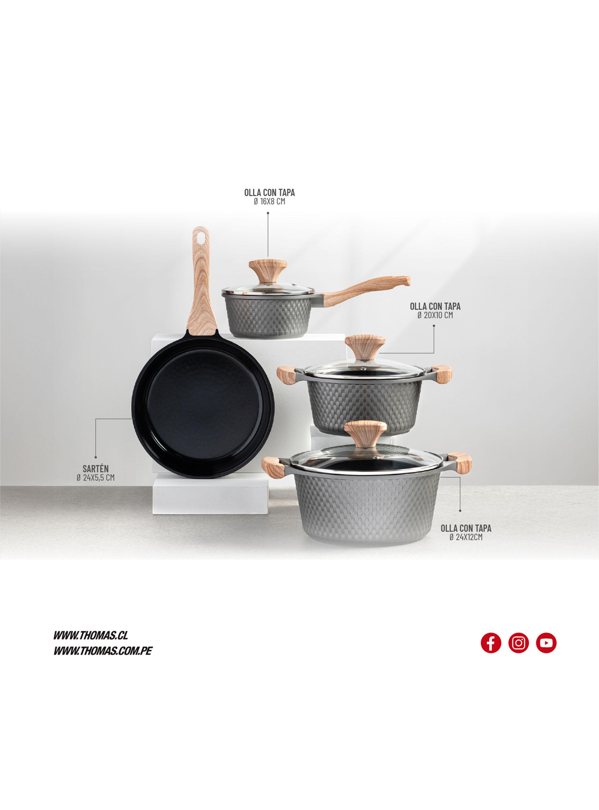 Batería de Cocina Aluminio Fundido 7 Piezas TH-MB07GM-5