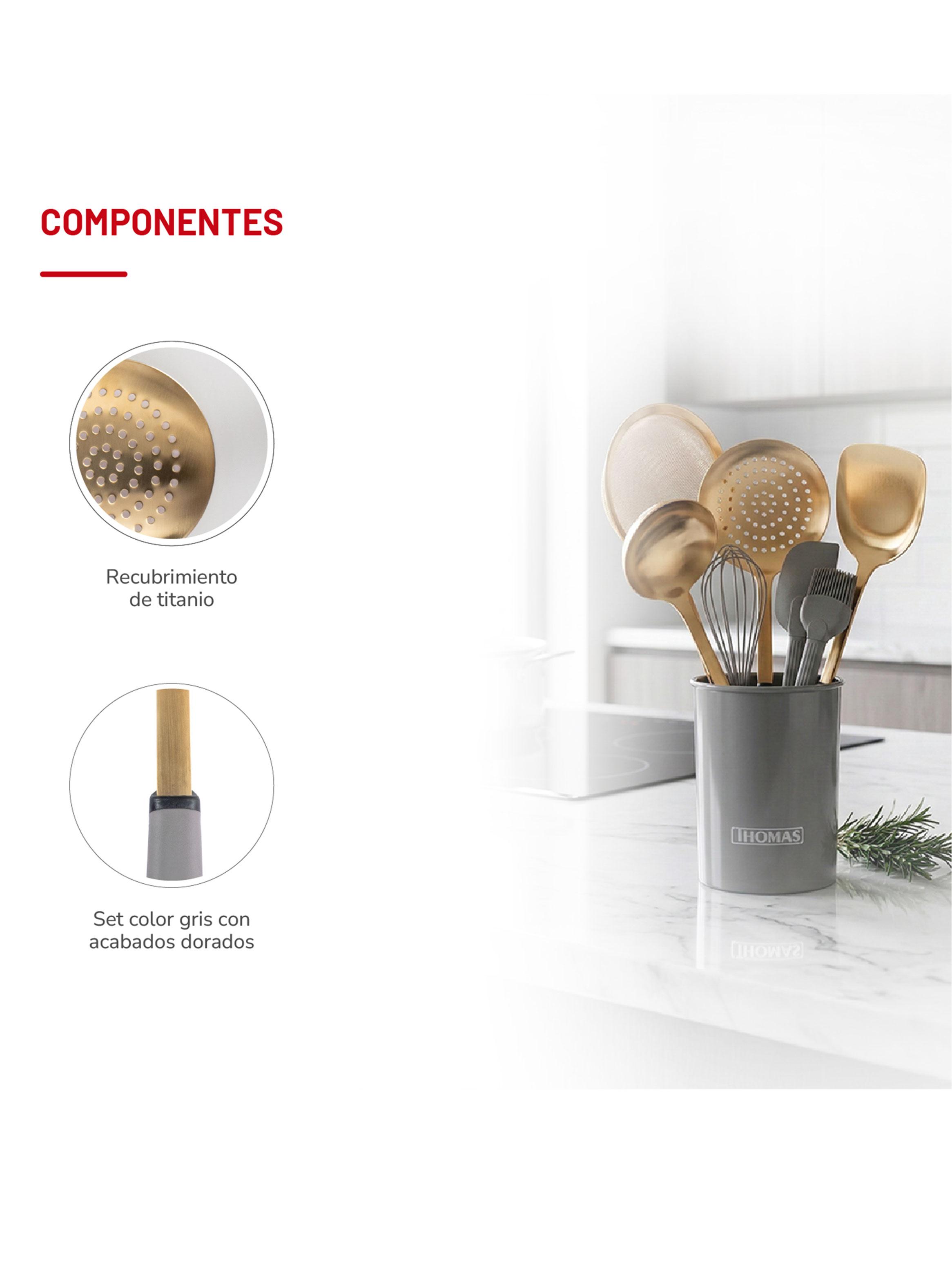 Set de Utensilios Acero Inoxidable TH-MUT08D-4
