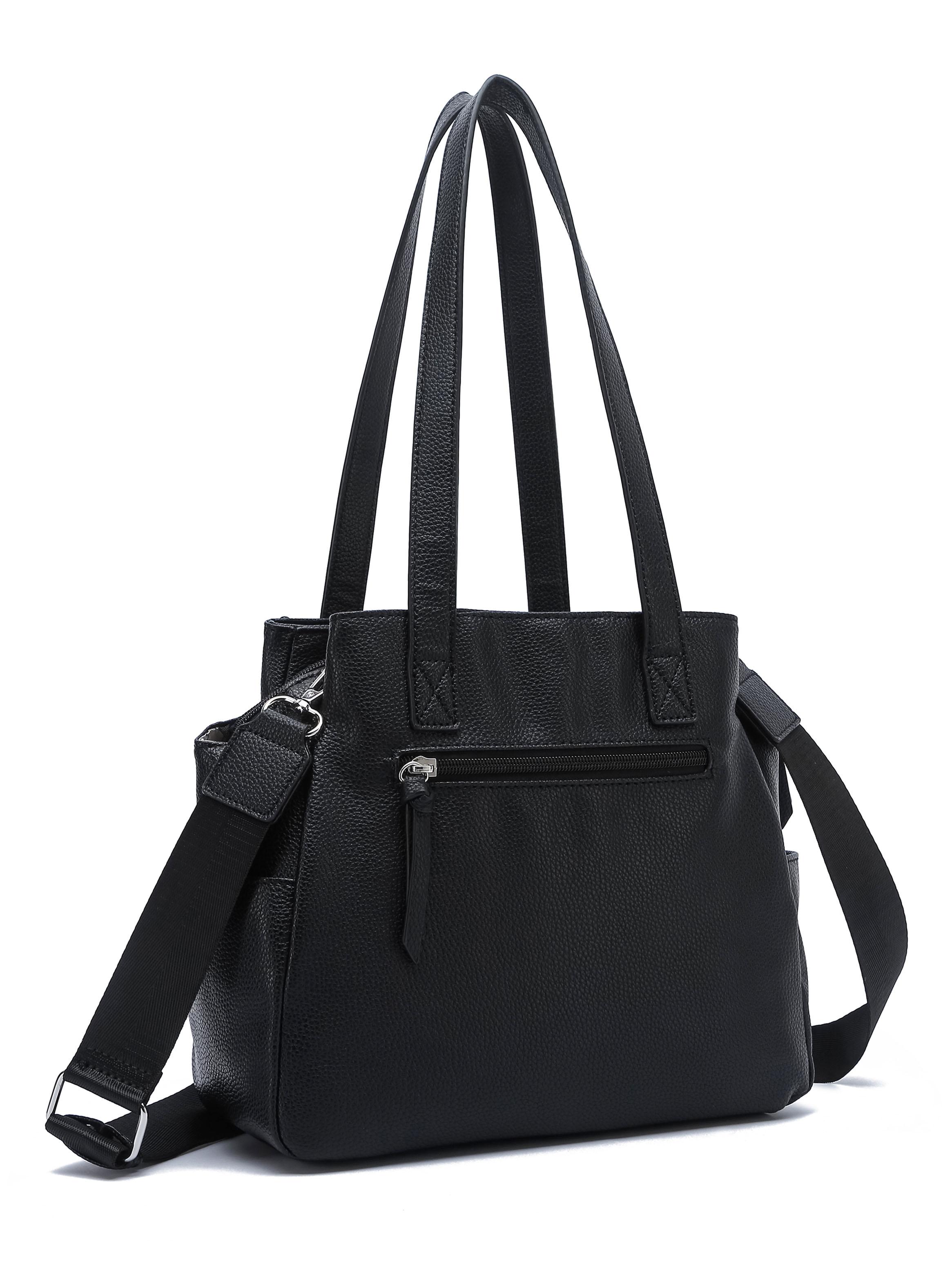 Cartera de Hombro Tipo Bolso Bicolor Geranium Negro-2